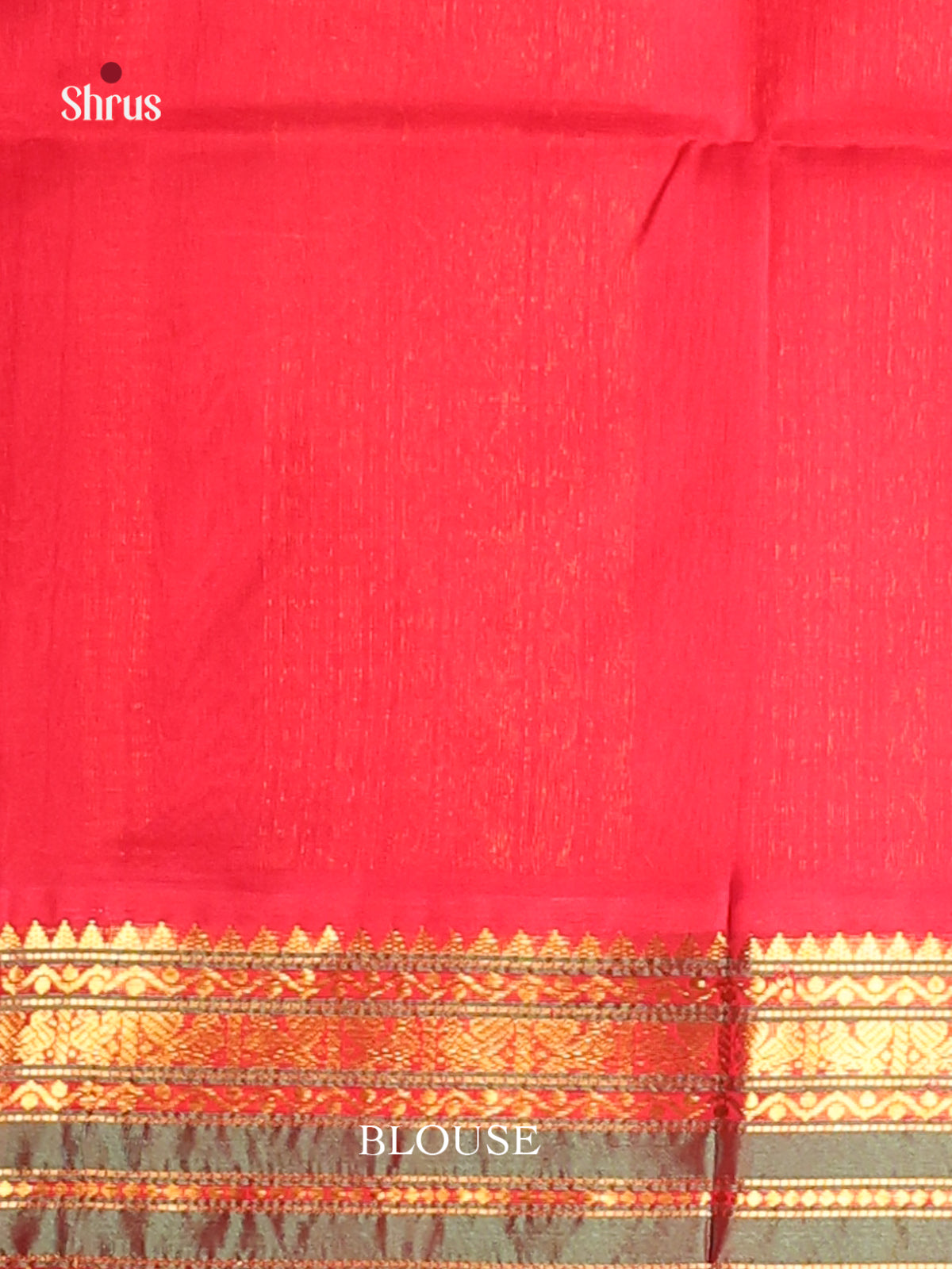 Blue & Red Silk Cotton Korvai-Small border Saree -1