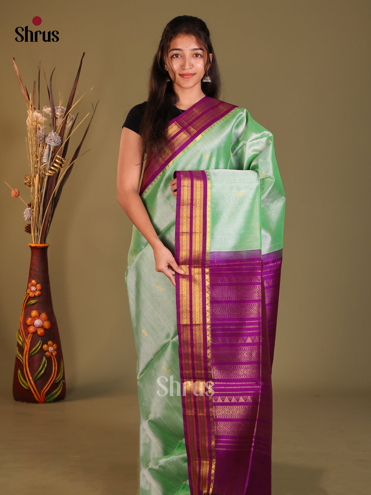 DGS31154 - Korvai-Small border Saree - Shop on Shrus.com
