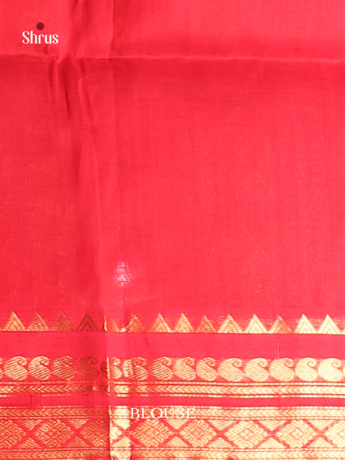 Blue & Red Silk Cotton Korvai-kattams Saree -1
