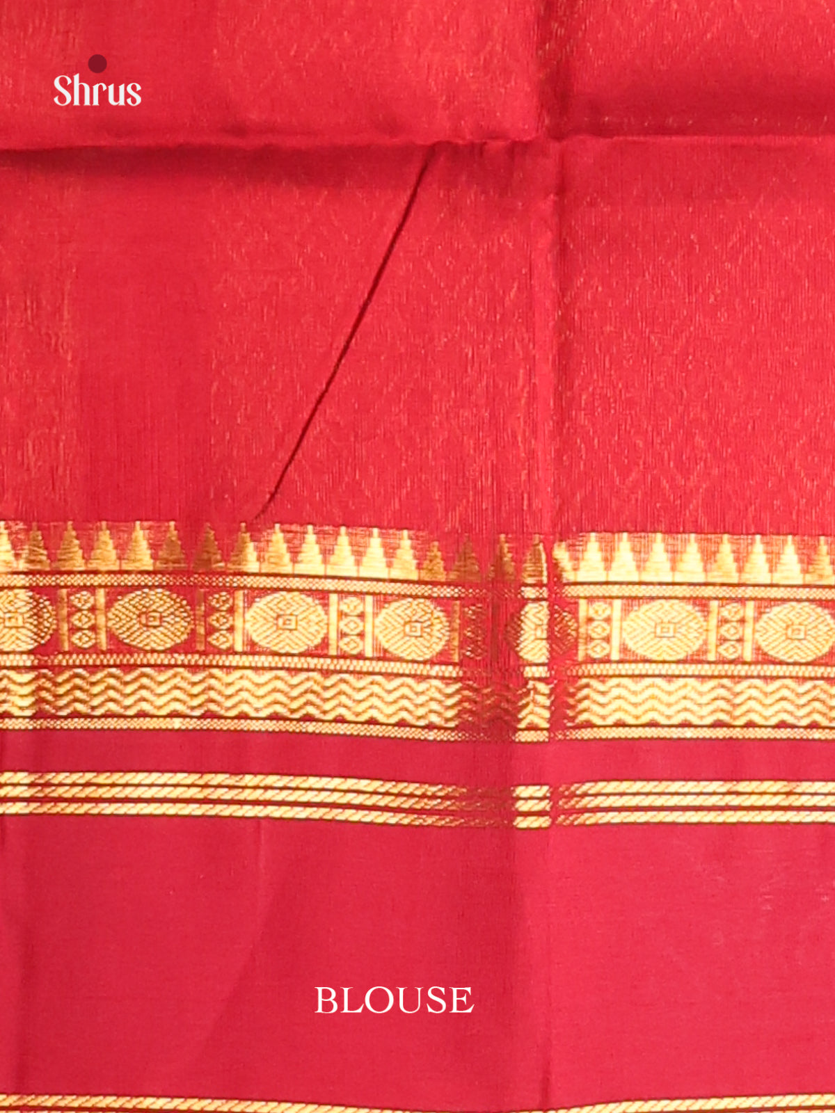 Blue & Red Silk Cotton Saree with zari kattam , rettaipet border