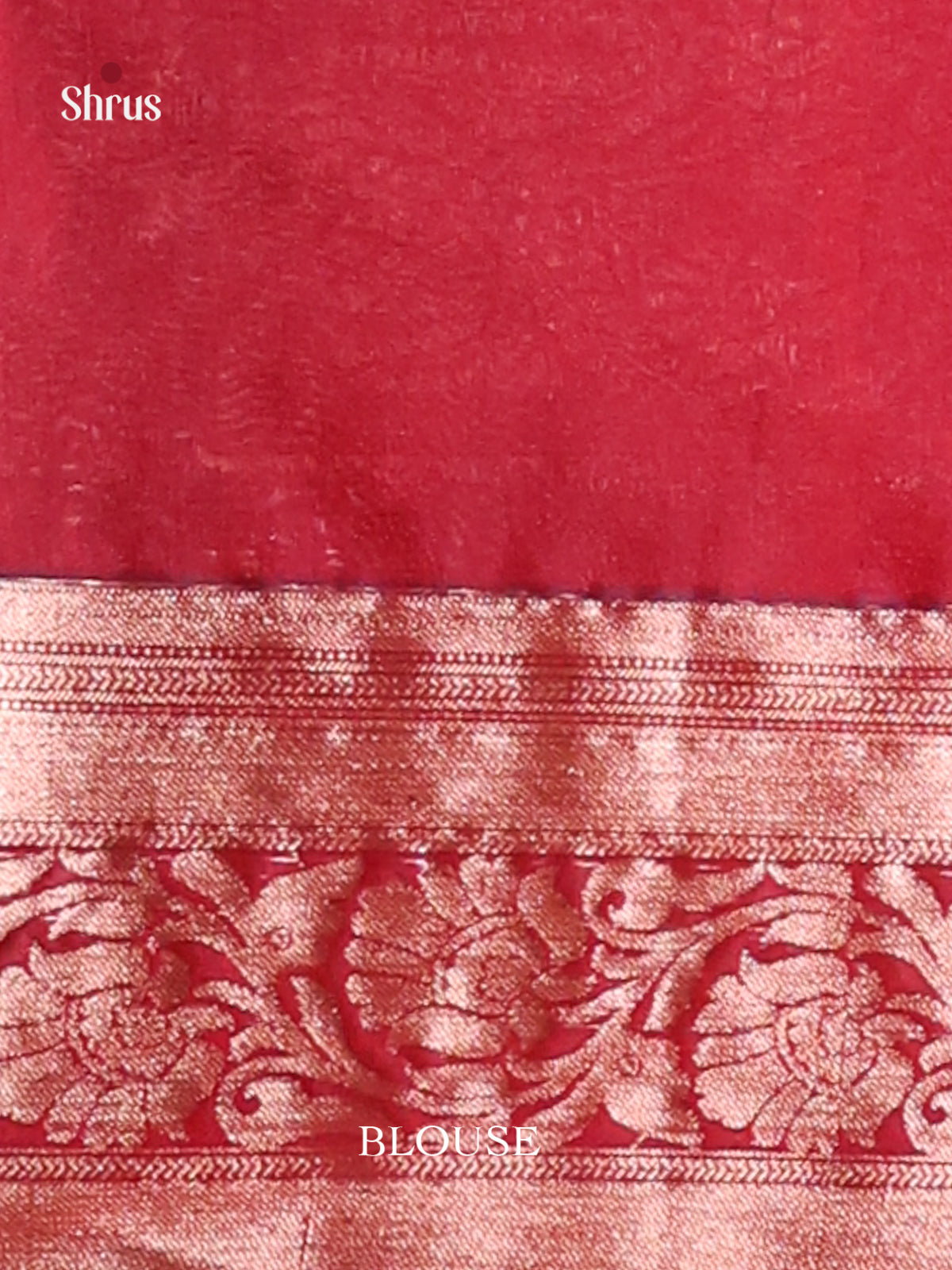 Red Silk Cotton Saree with rich traditional zari border -1