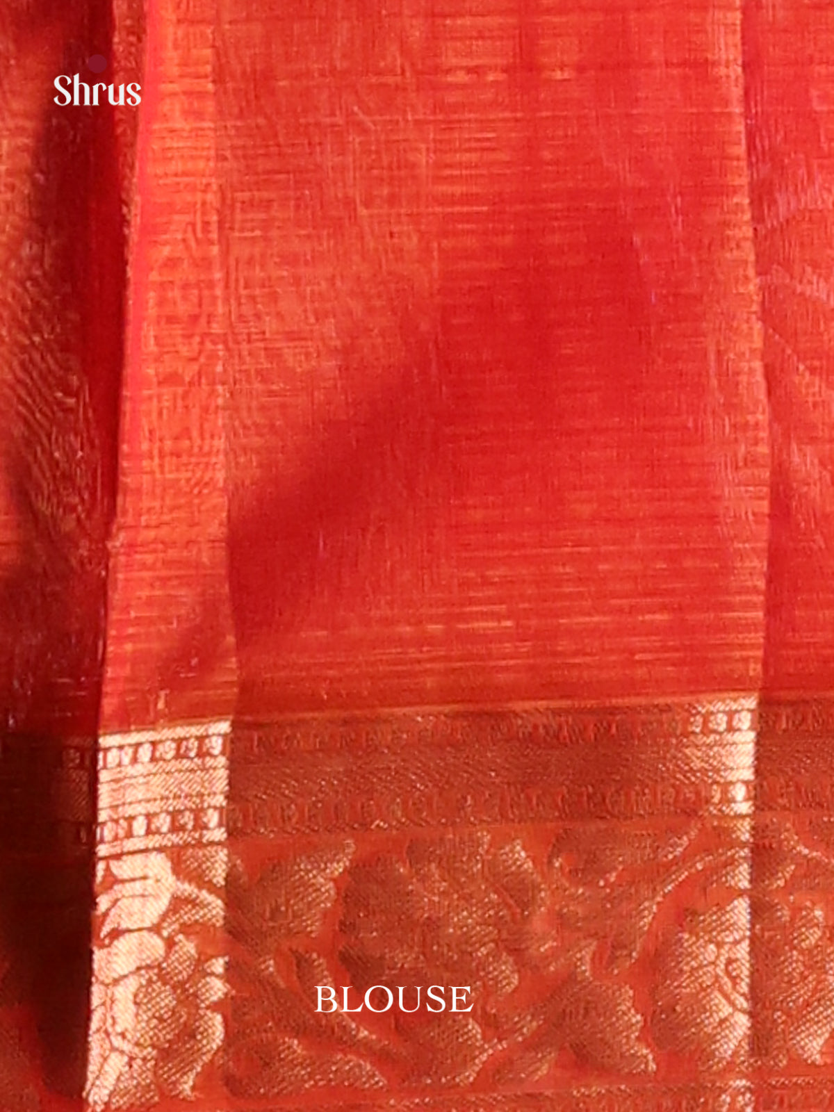 Pink & Orange Silk Cotton Saree with gold zari buttas -1