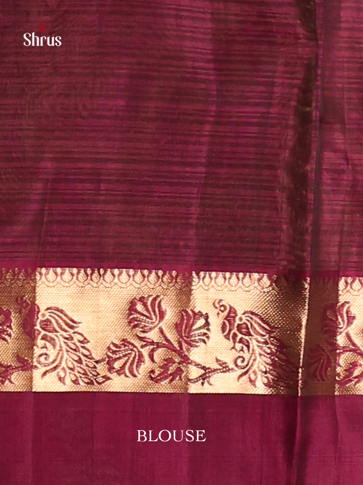 Green & Maroon Silk Cotton Saree with contrast zari brocade pallu -1