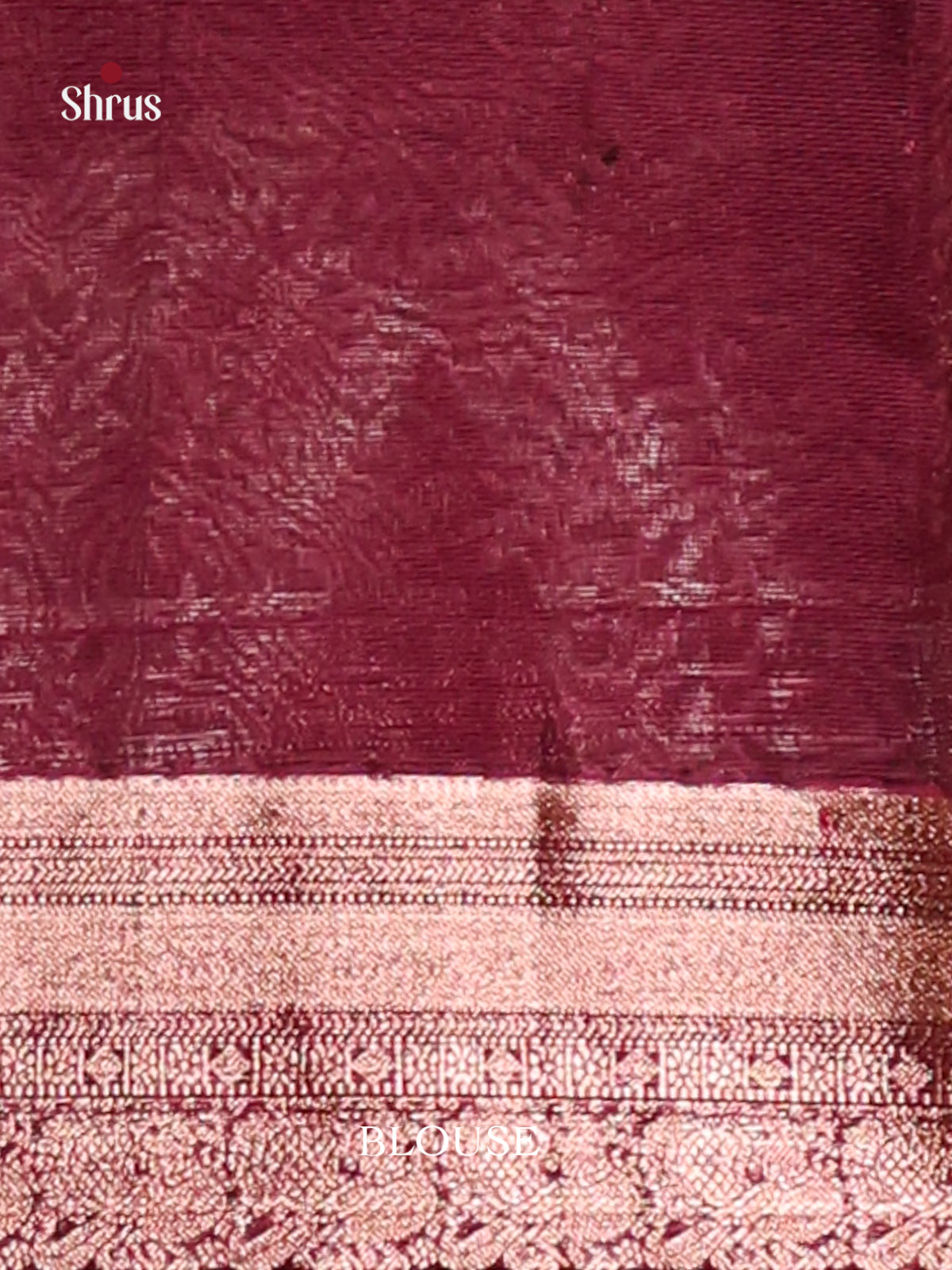Grey & Maroon Silk Cotton Saree with zari floral buttas -1