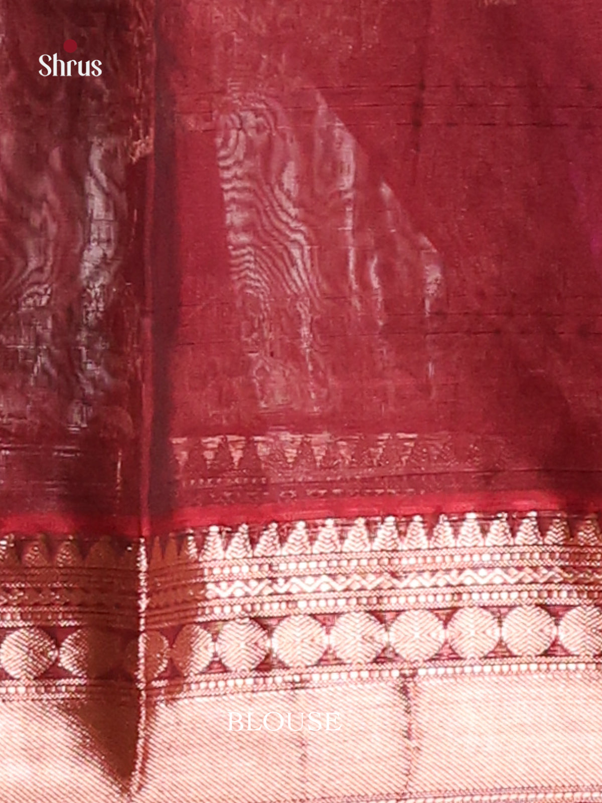 Pink & Maroon Silk Cotton Saree gleams with zari floral buttas -1