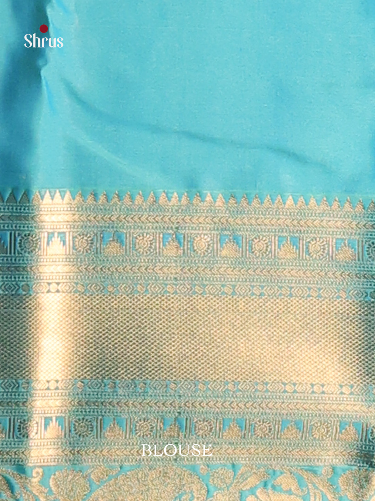 Blue & Sky blue Softsilk-halfpure Saree with zari floral buttas