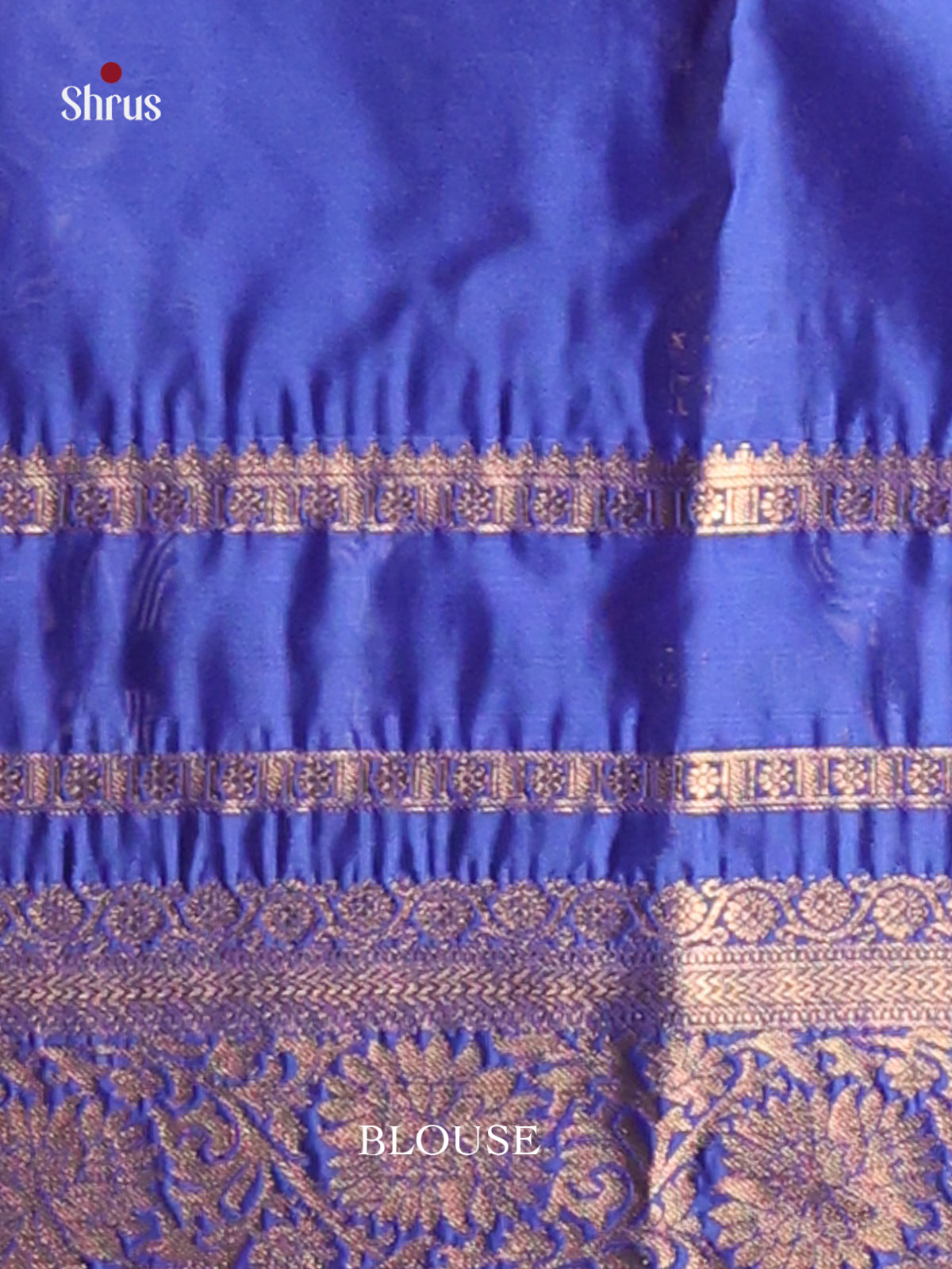 Green & Blue Softsilk-halfpure Saree gleams with gold zari floral motifs - Shop on Shrus.com