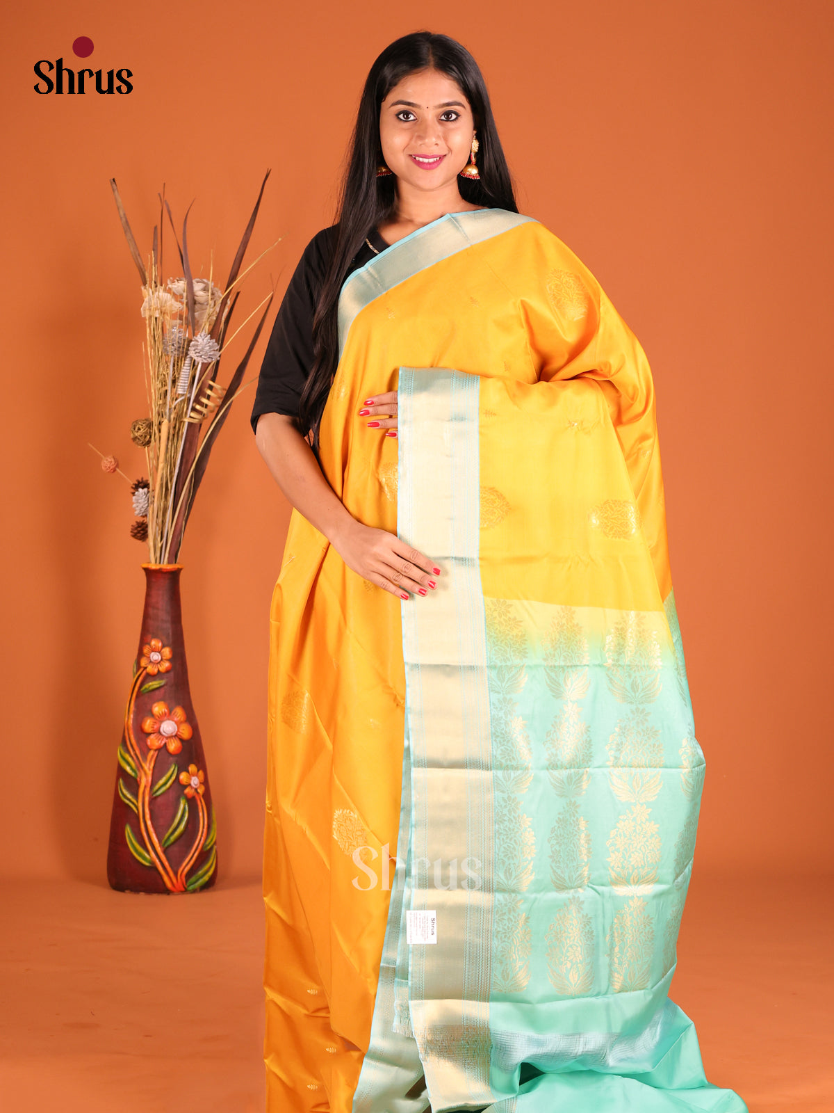 DHS01157 - Softsilk-halfpure Saree - Shop on Shrus.com