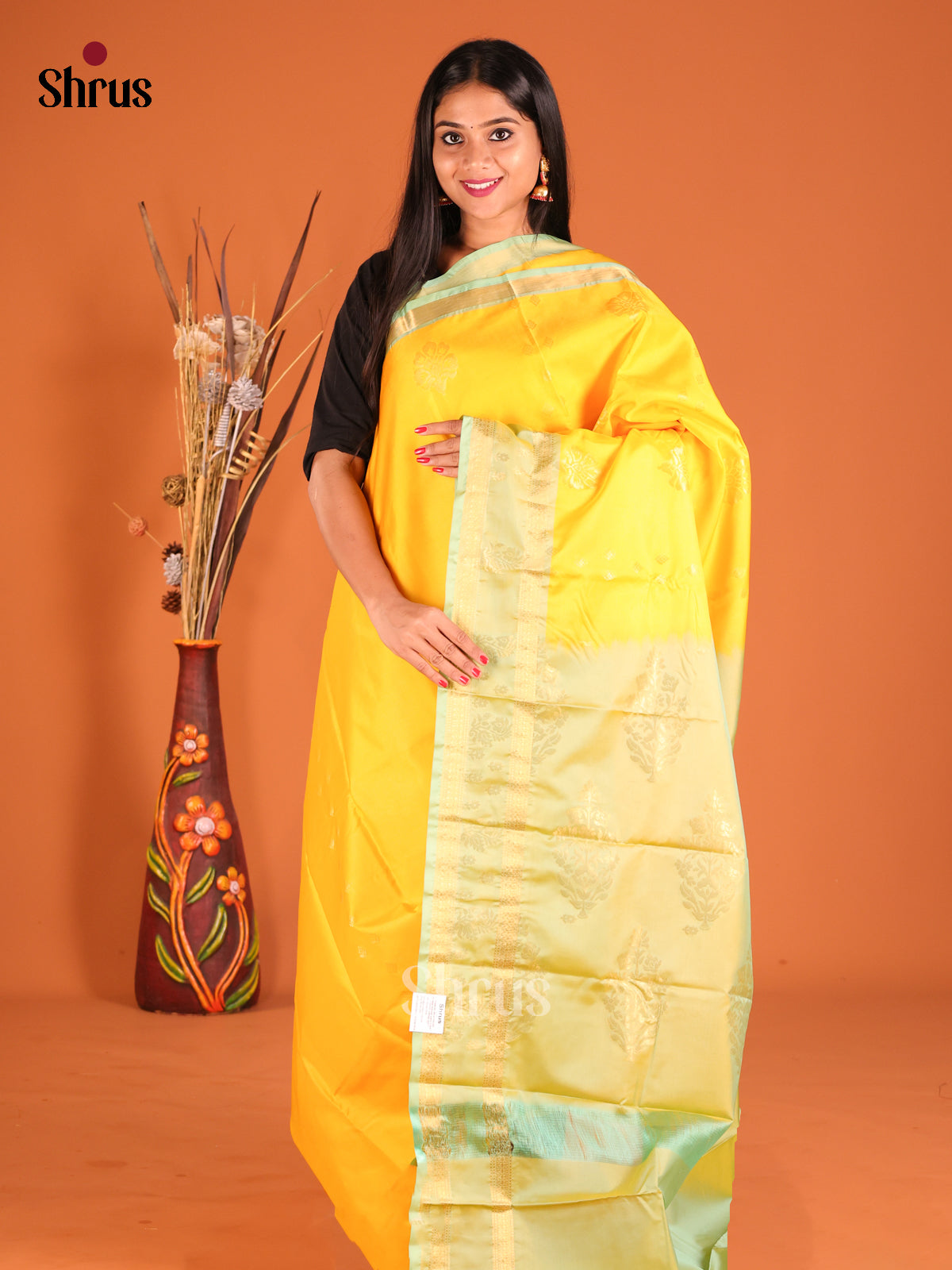 DHS01158 - Softsilk-halfpure Saree - Shop on Shrus.com
