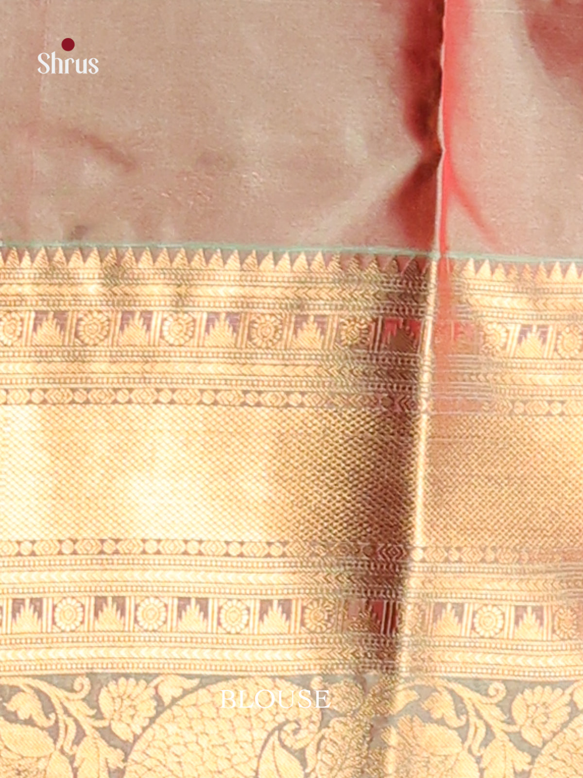 Pink & Grey Softsilk-halfpure Saree with gold zari floral buttas 1