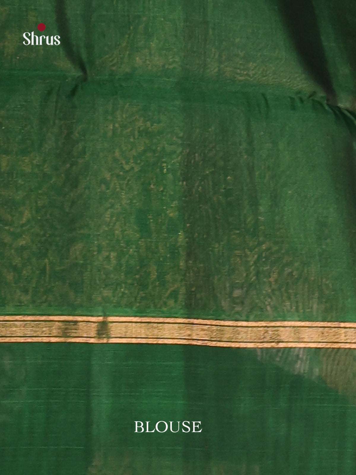 Maroon & Green Silk Cotton Saree with zari stripes, buttas - Shop on Shrus.com