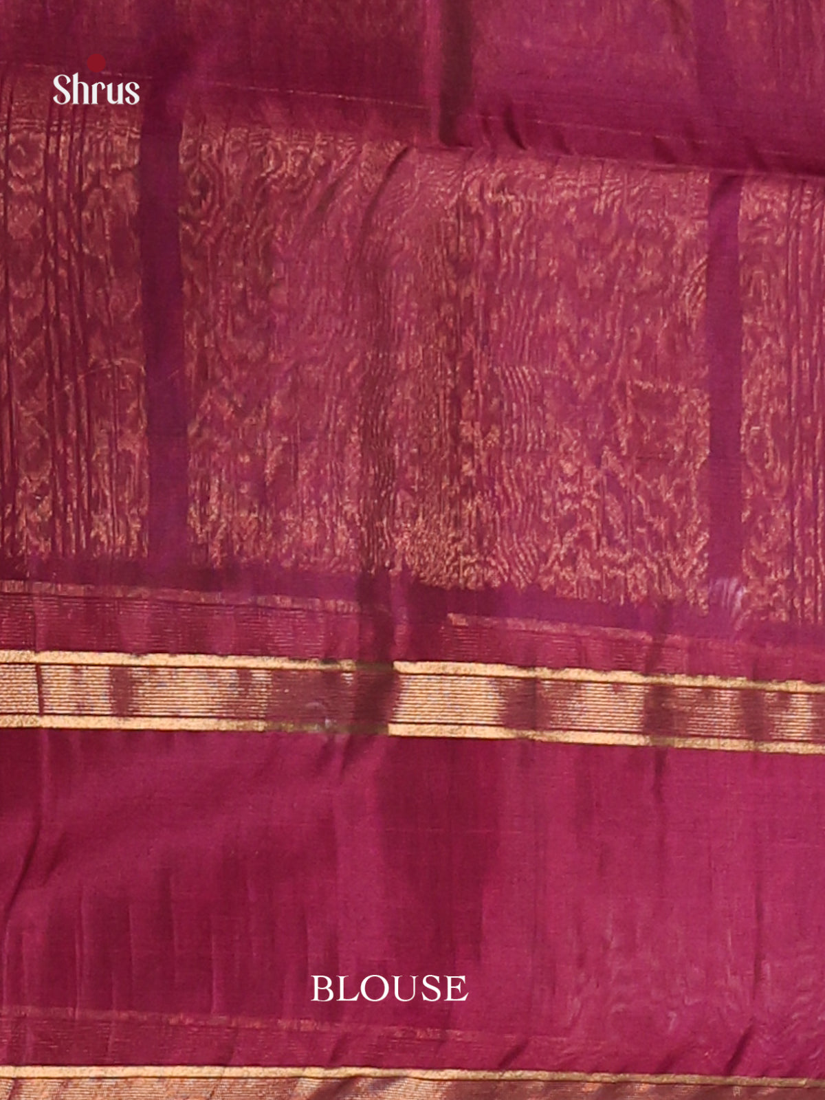 Violet & Purple Silk Cotton Saree with gold zari floral buttas - Shop on Shrus.com