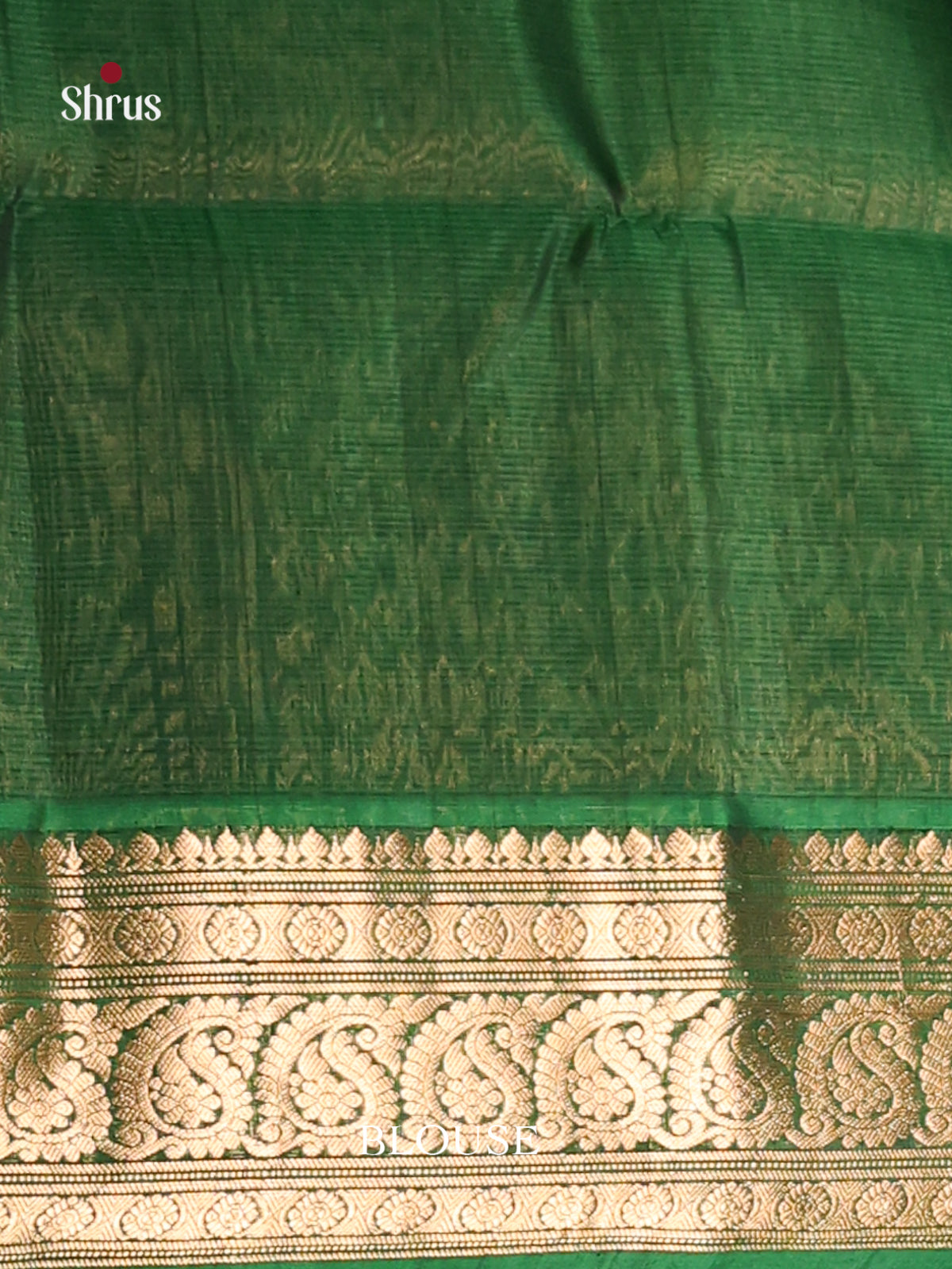 Mehandi & Green Silk Cotton Saree with gold zari manga buttas - Shop on Shrus.com