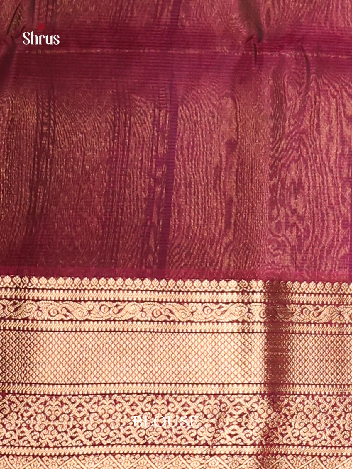 Green & Maroon Silk Cotton Saree with rich traditional zari border - Shop on Shrus.com