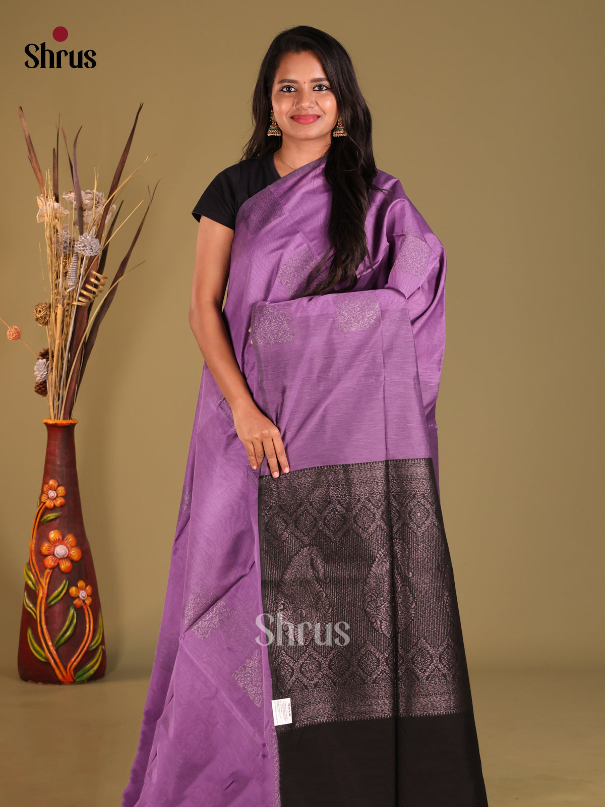 DHS02332 - Semi Silkcotton Saree - Shop on Shrus.com