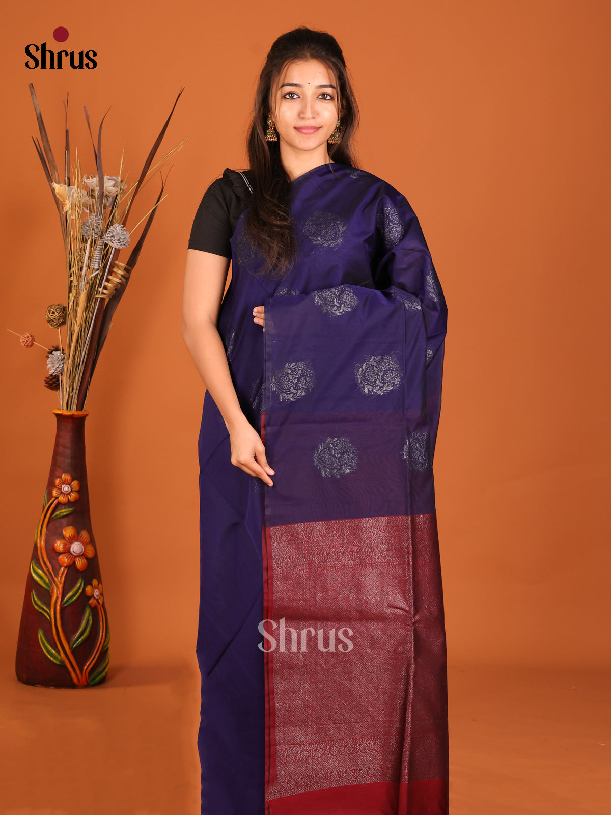 DHS02340 - Semi Silkcotton Saree - Shop on Shrus.com