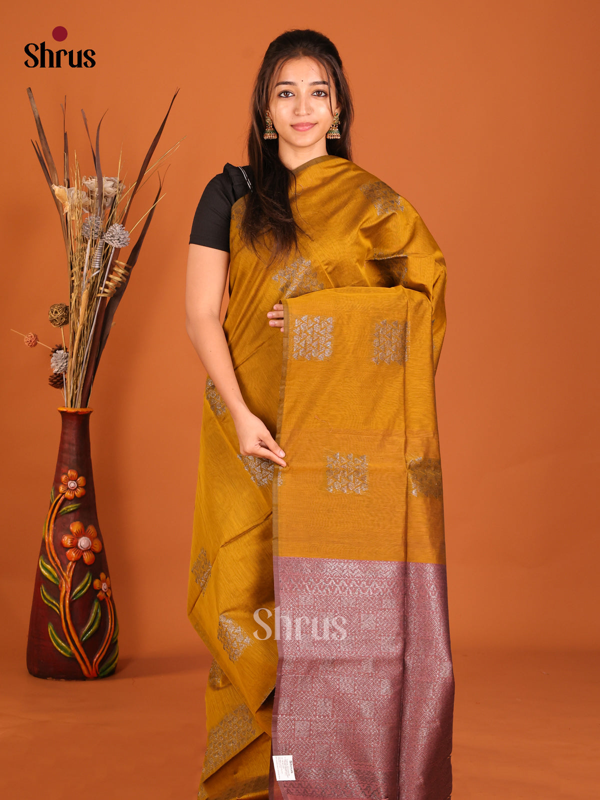 DHS02349 - Semi Silkcotton Saree - Shop on Shrus.com