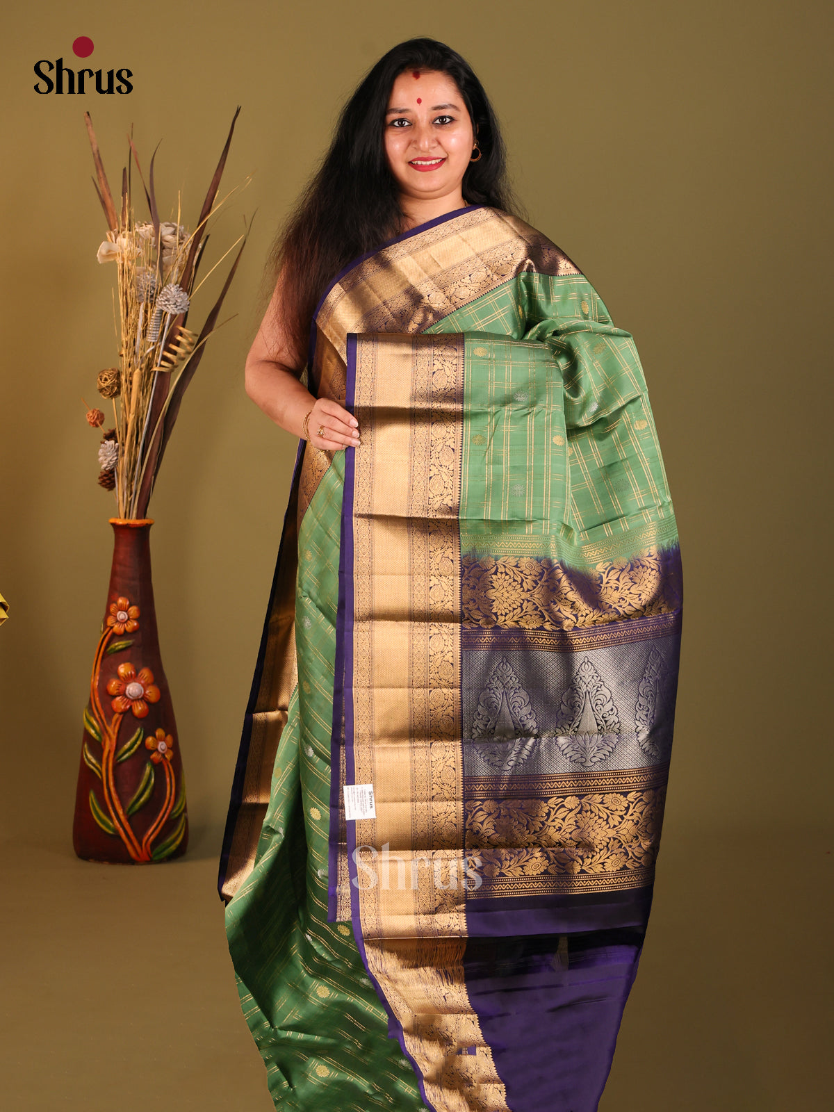DHS04005 - Kanchipuram silk Saree - Shop on Shrus.com