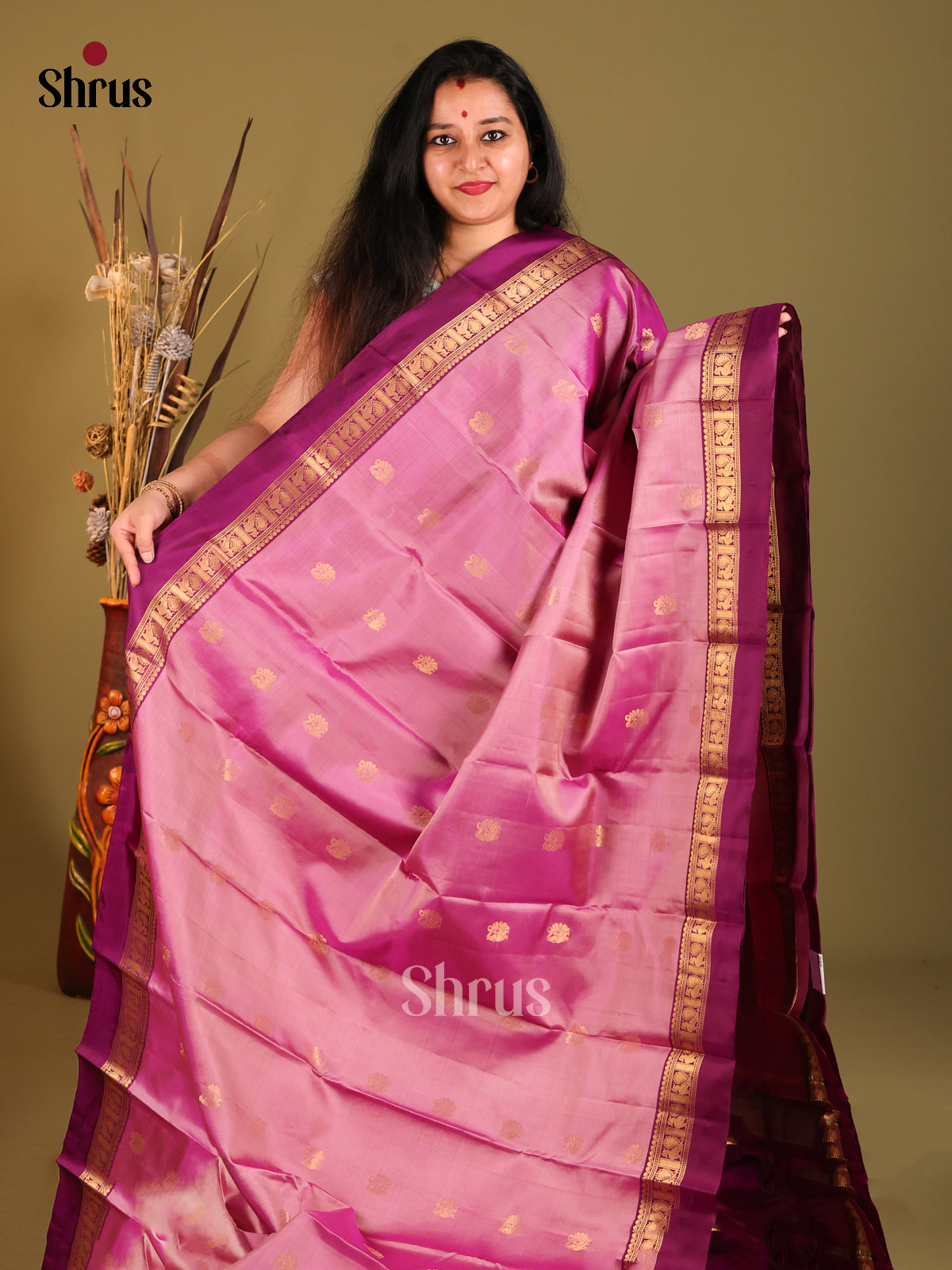 DHS04012 - Soft Silk Saree - Shop on Shrus.com