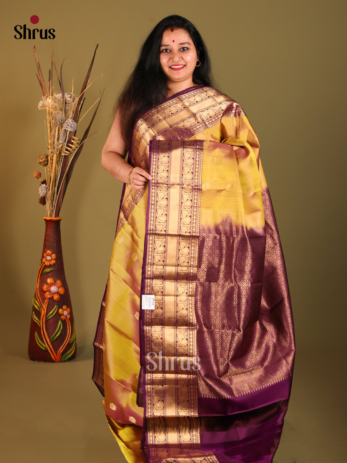 DHS04018 - Kanchipuram silk Saree - Shop on Shrus.com