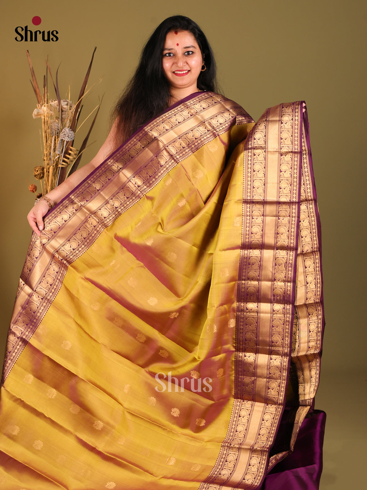 DHS04018 - Kanchipuram silk Saree - Shop on Shrus.com