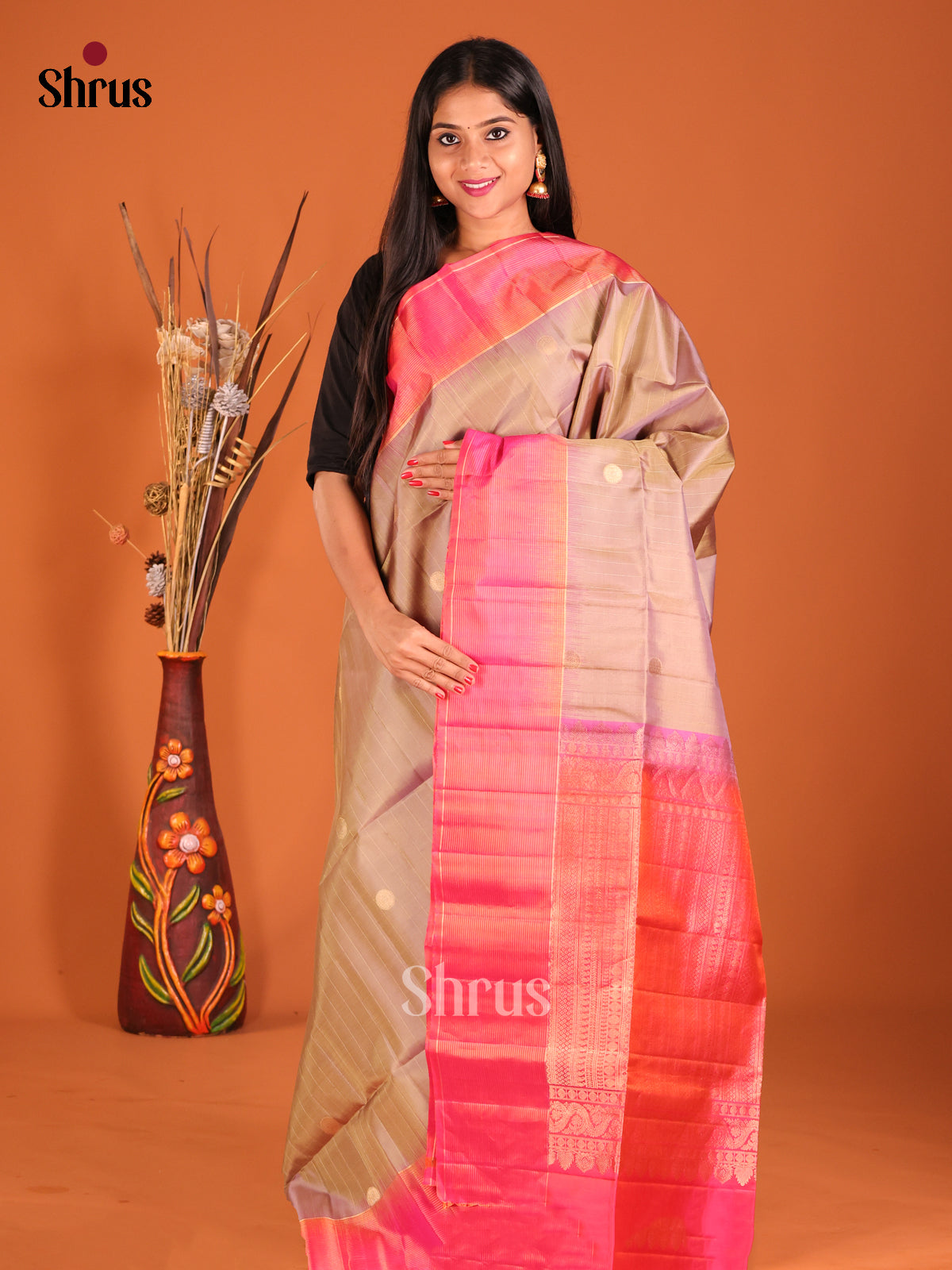 DHS04029 - Soft Silk Saree - Shop on Shrus.com