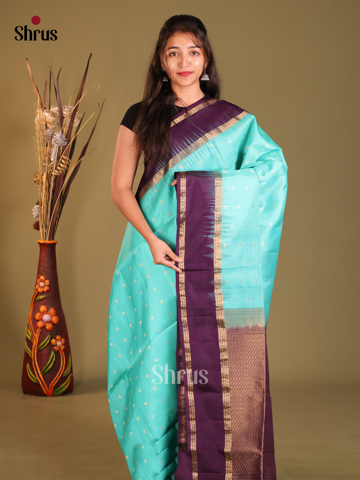 DHS04069 - Soft Silk Saree - Shop on Shrus.com