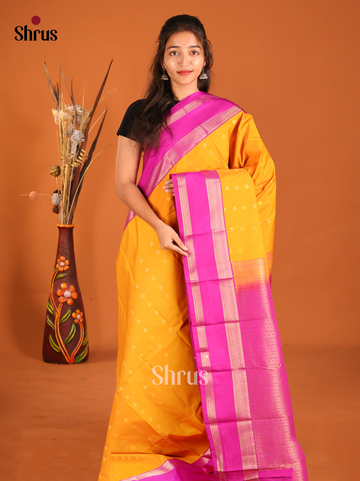 DHS04108 - Semi Kanchipuram Saree - Shop on Shrus.com