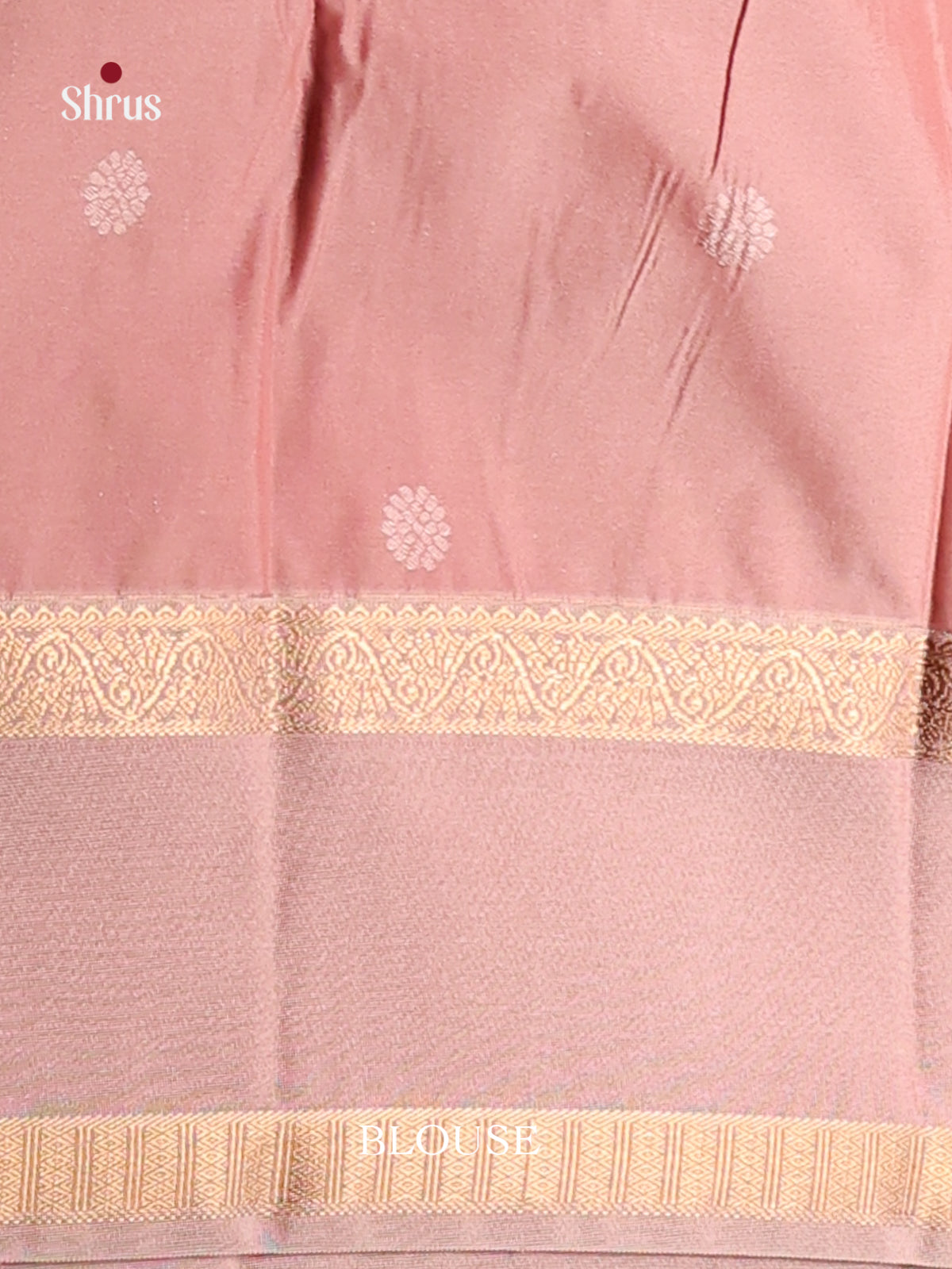 Reddish Pink & Lavender - Semi Kanchipuram Saree - Shop on Shrus.com