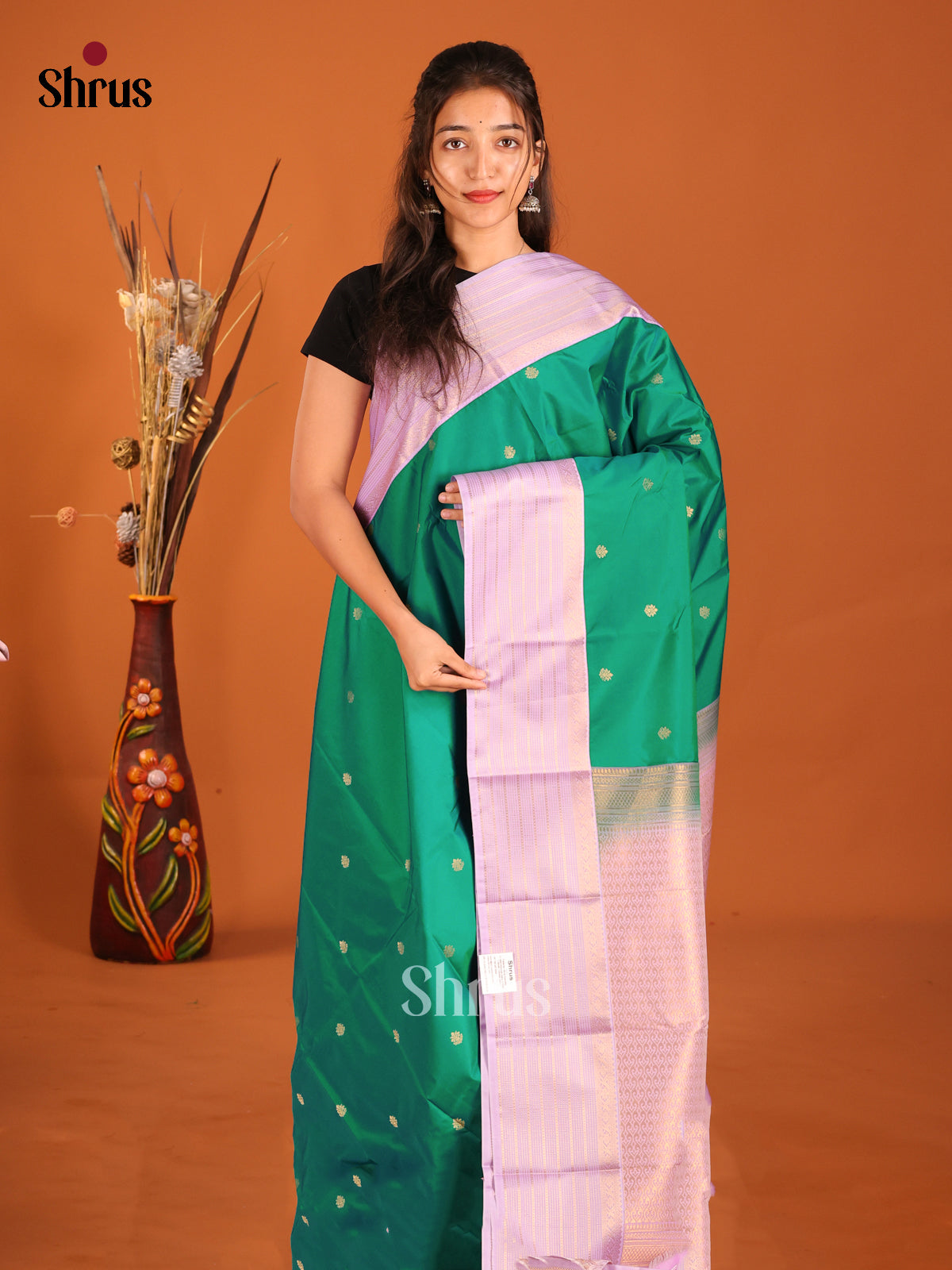 DHS04119 - Semi Kanchipuram Saree - Shop on Shrus.com