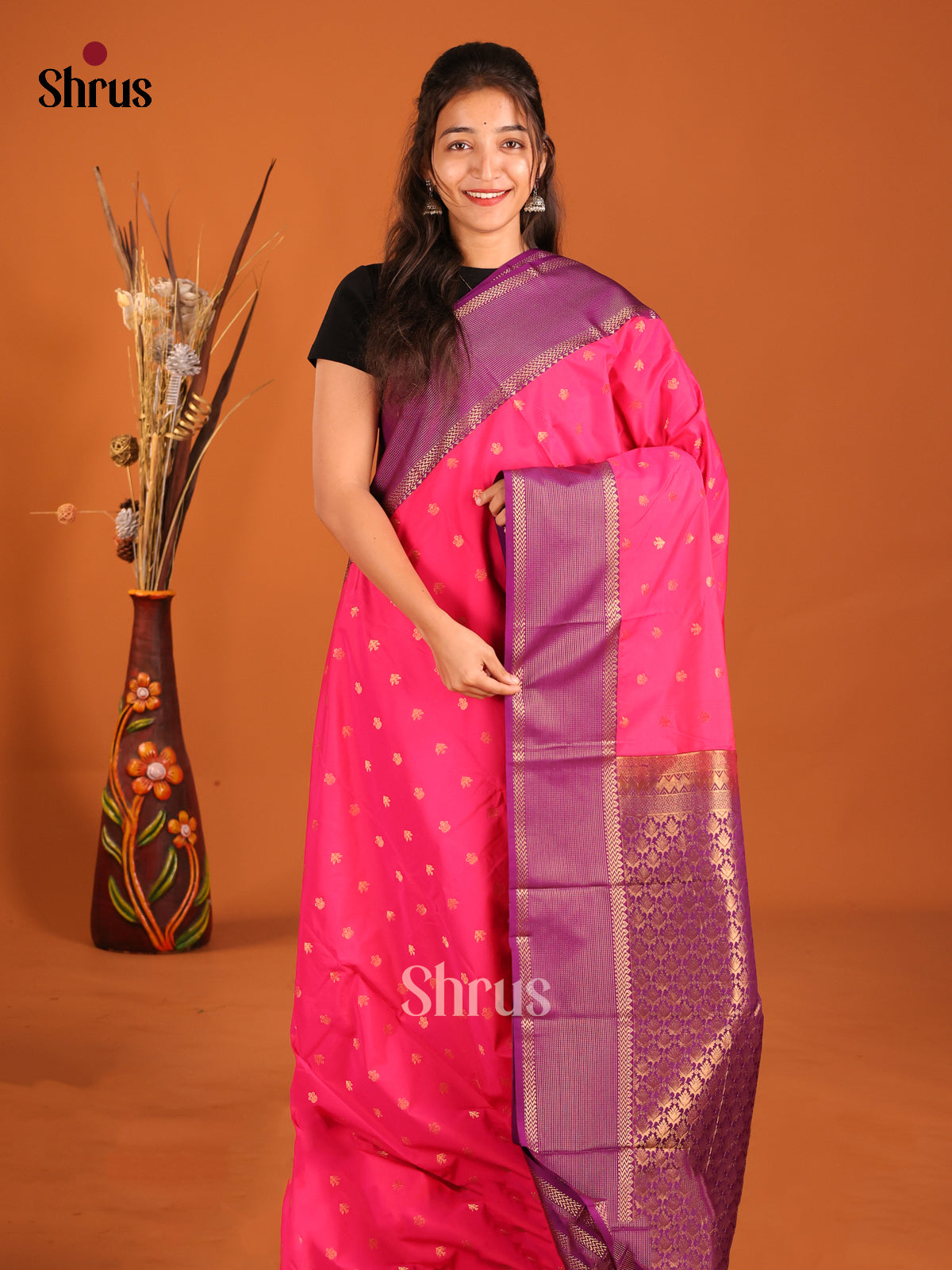 DHS04123 - Semi Kanchipuram Saree - Shop on Shrus.com