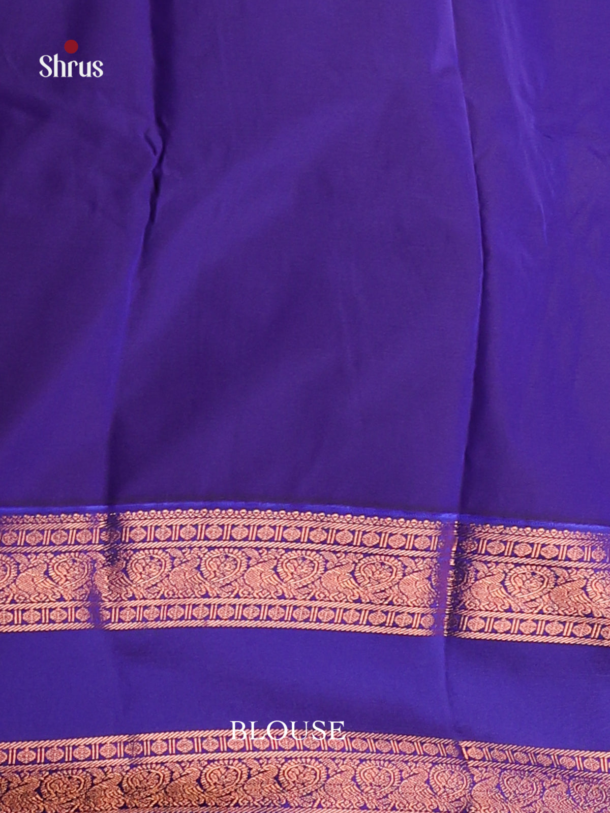 Orange & Blue - Semi Kanchipuram Saree - Shop on Shrus.com