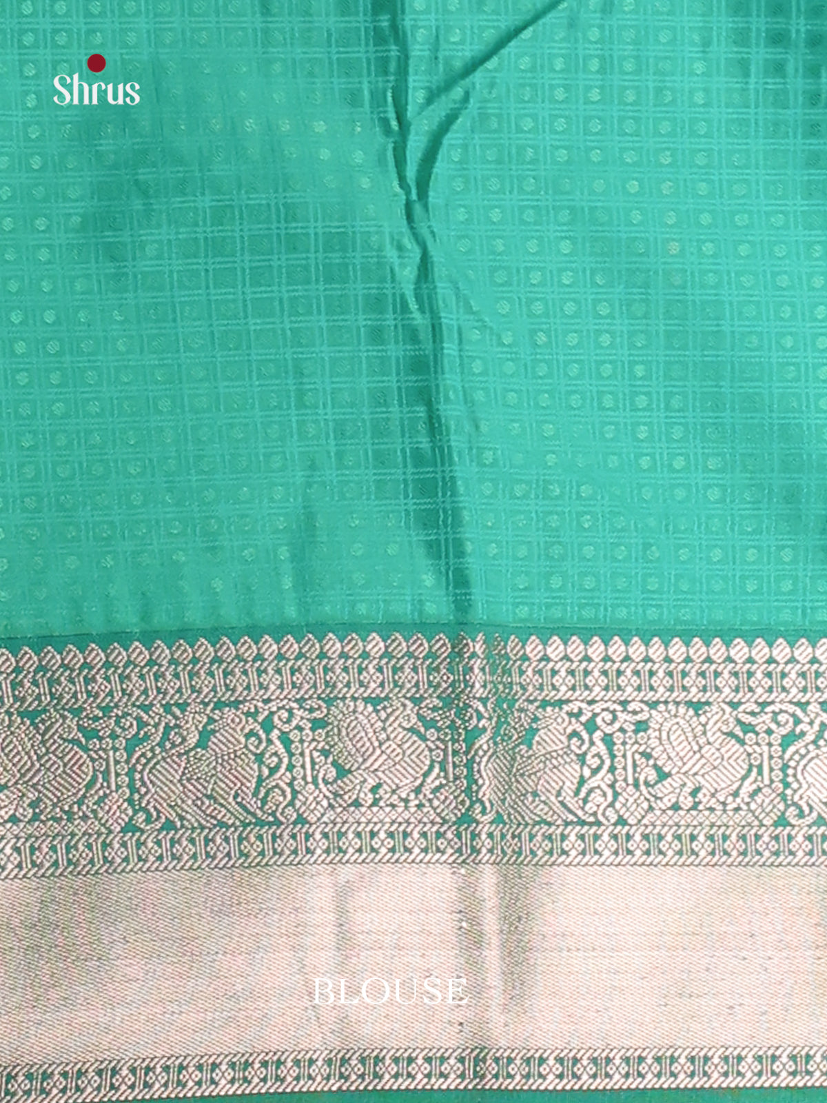 Yellow & Teal - Semi Kanchipuram Saree - Shop on Shrus.com