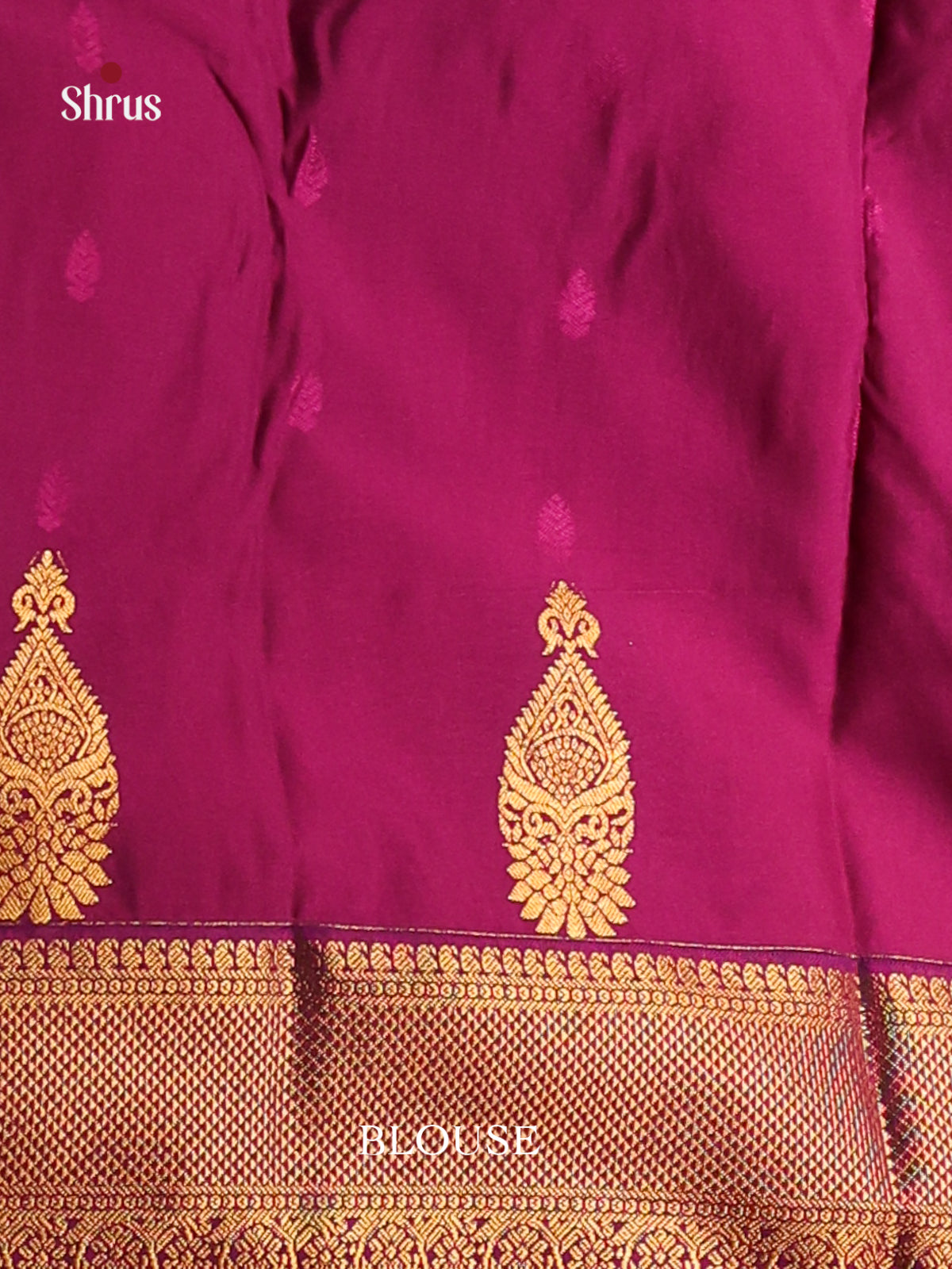 Reddish Pink & Purple - Semi Kanchipuram Saree - Shop on Shrus.com