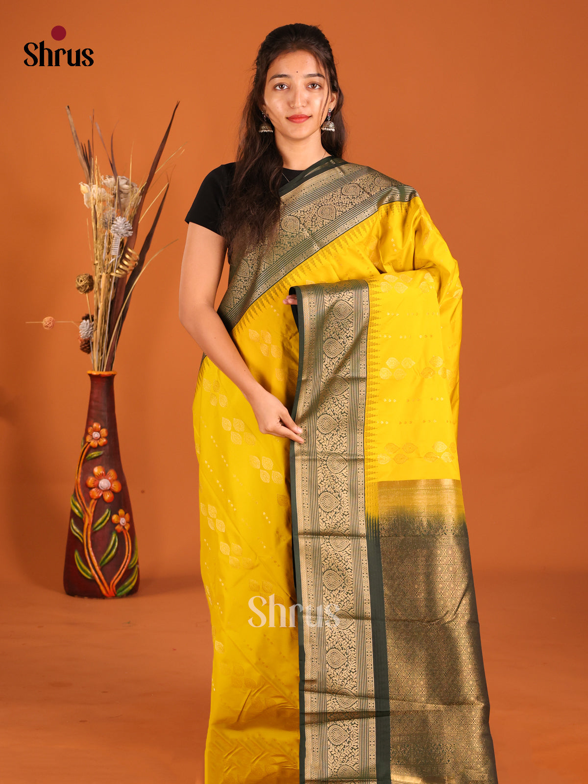 DHS04158 - Semi Kanchipuram Saree - Shop on Shrus.com