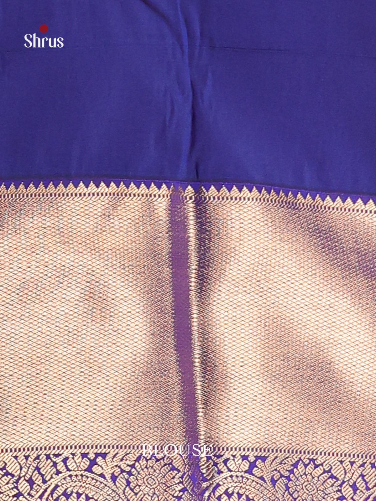 Orangish Pink & Blue - Semi Kanchipuram Saree