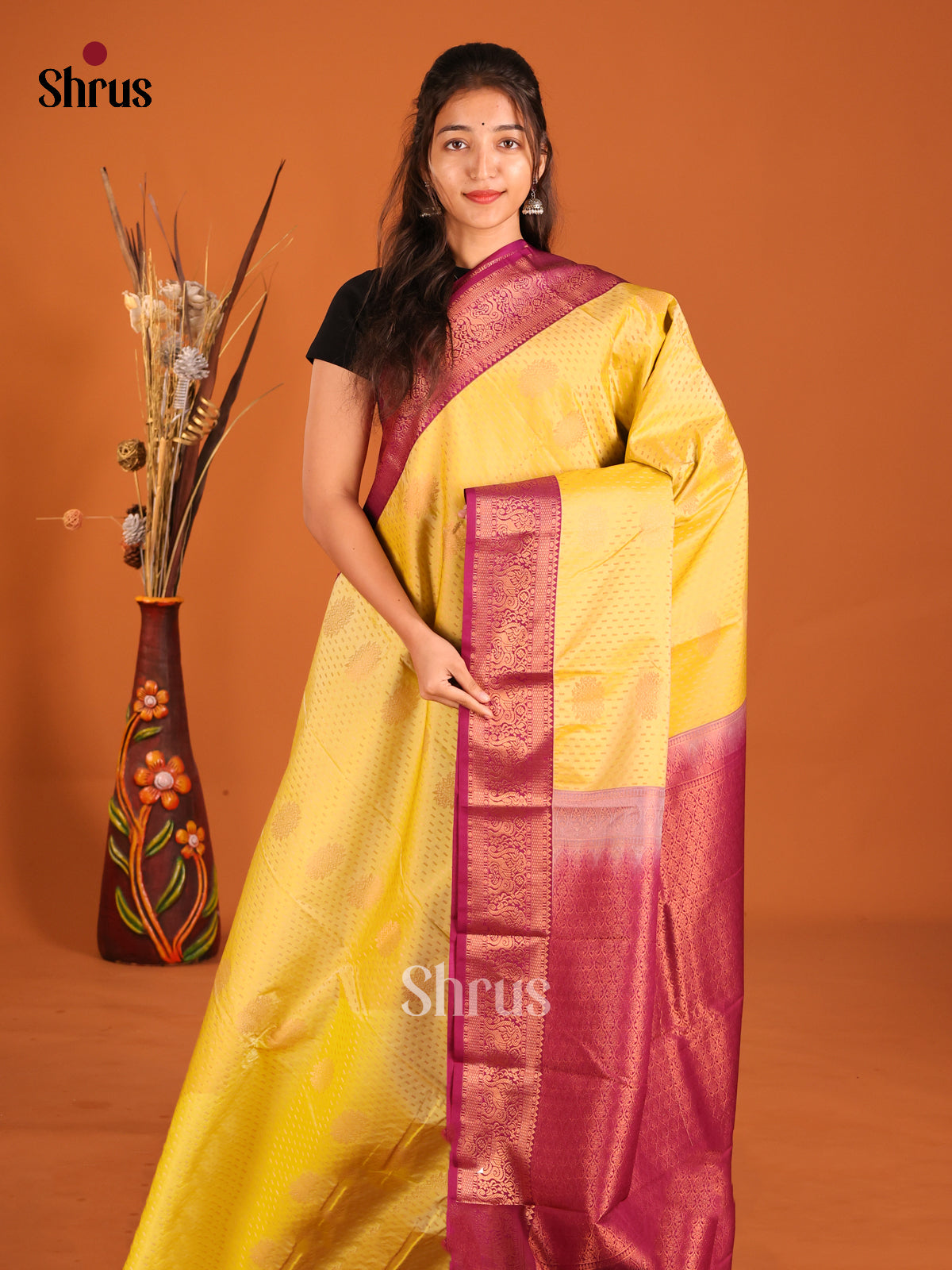 DHS04199 - Semi Kanchipuram Saree - Shop on Shrus.com