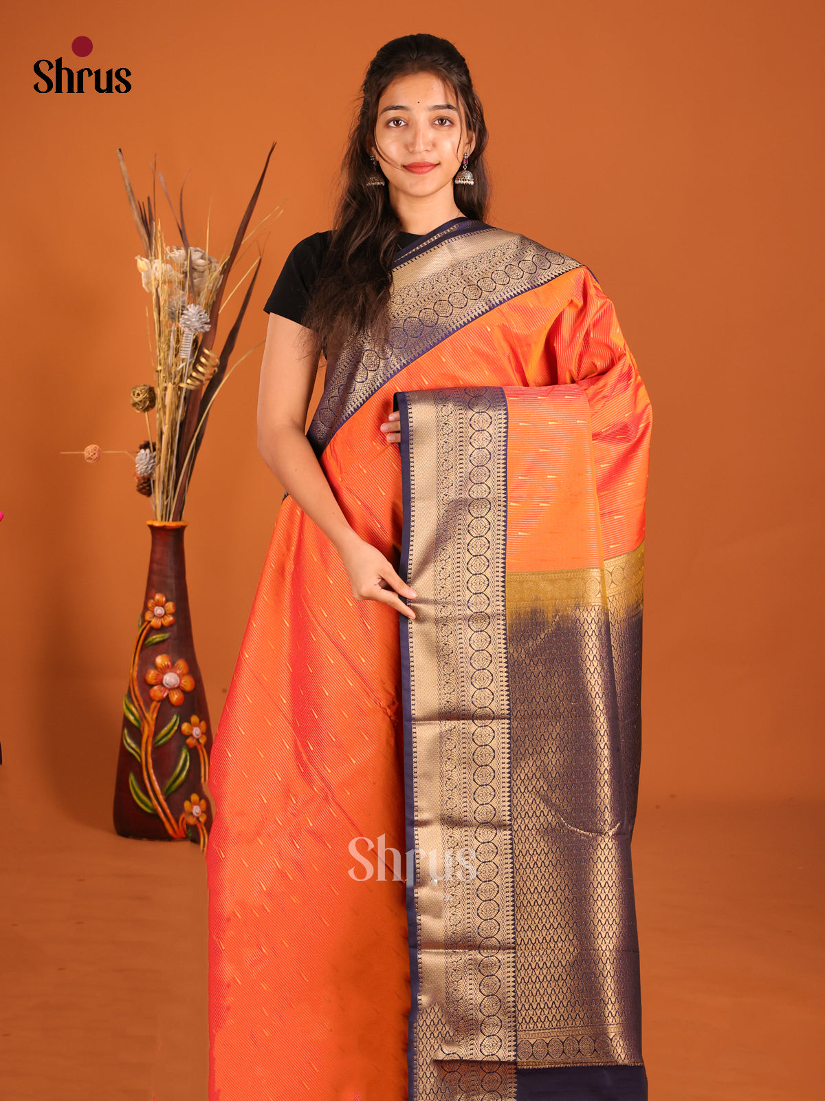 DHS04210 - Semi Kanchipuram Saree - Shop on Shrus.com