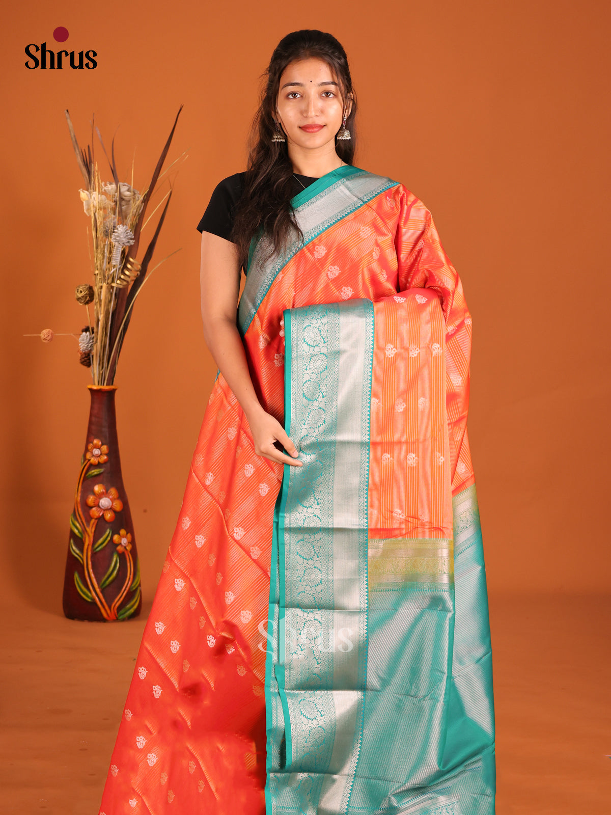 DHS04231 - Semi Kanchipuram Saree - Shop on Shrus.com