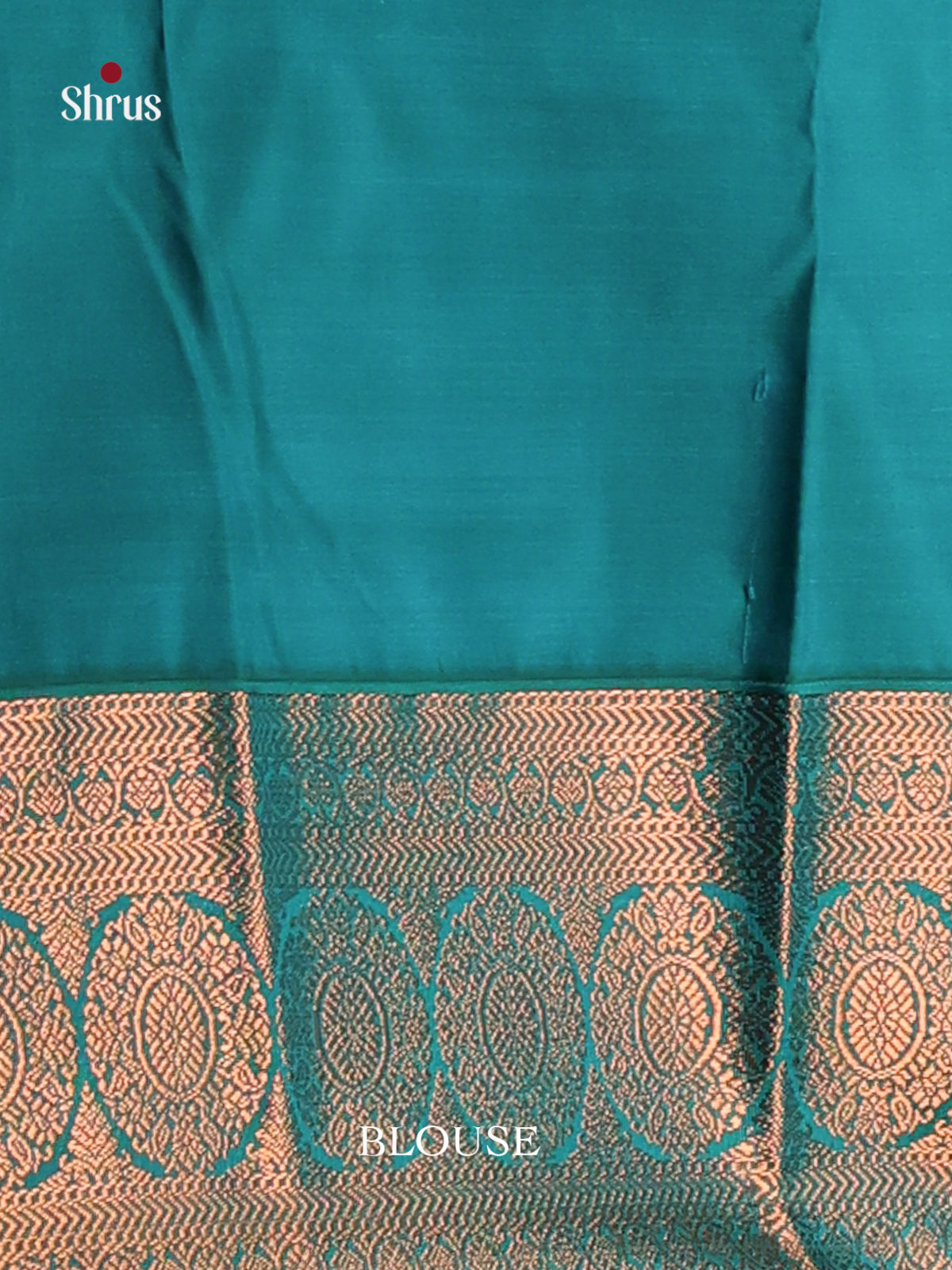 Red & Teal - Semi Kanchipuram Saree - Shop on Shrus.com