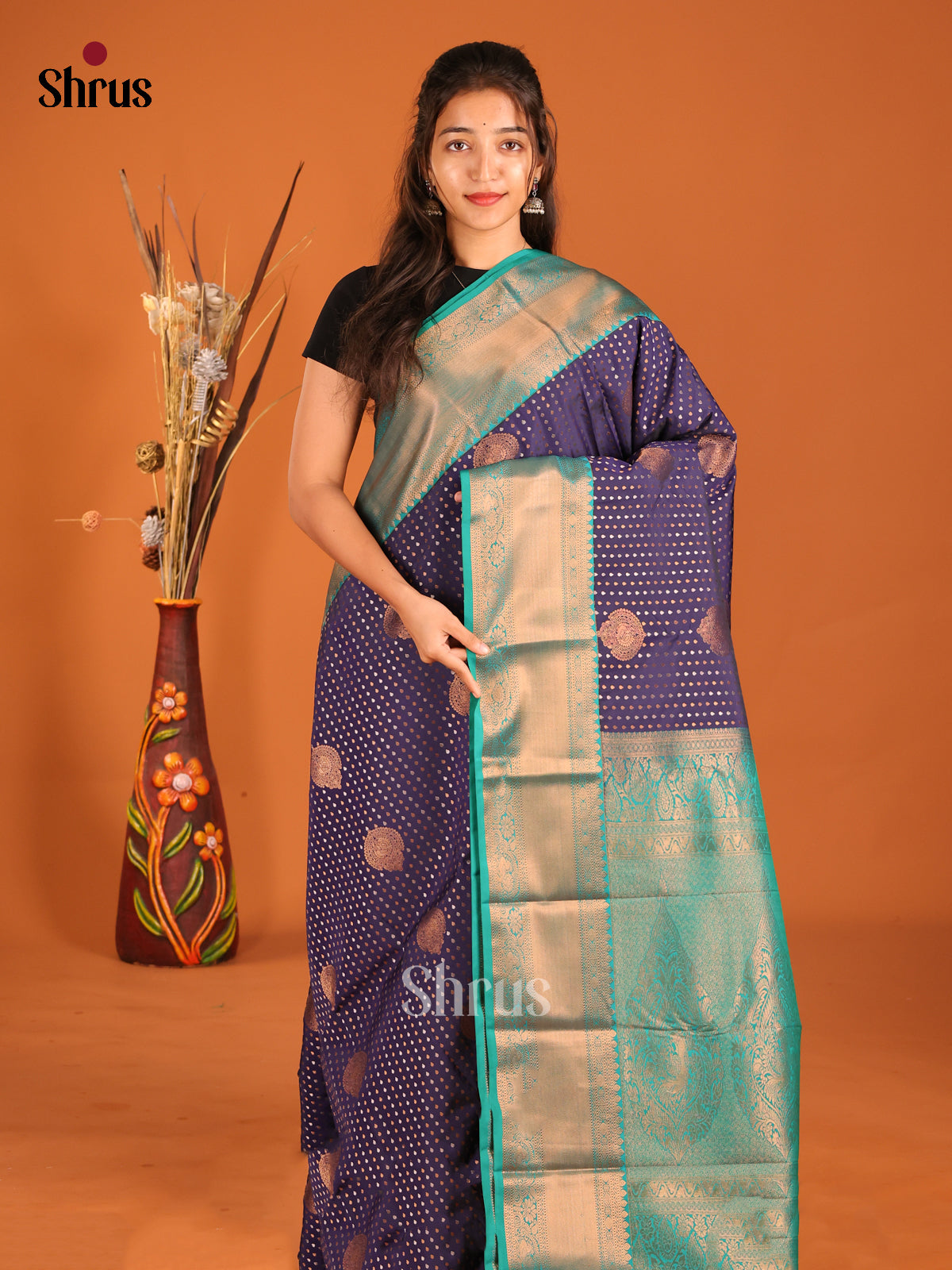 Blue & Green - Semi Kanchipuram Saree