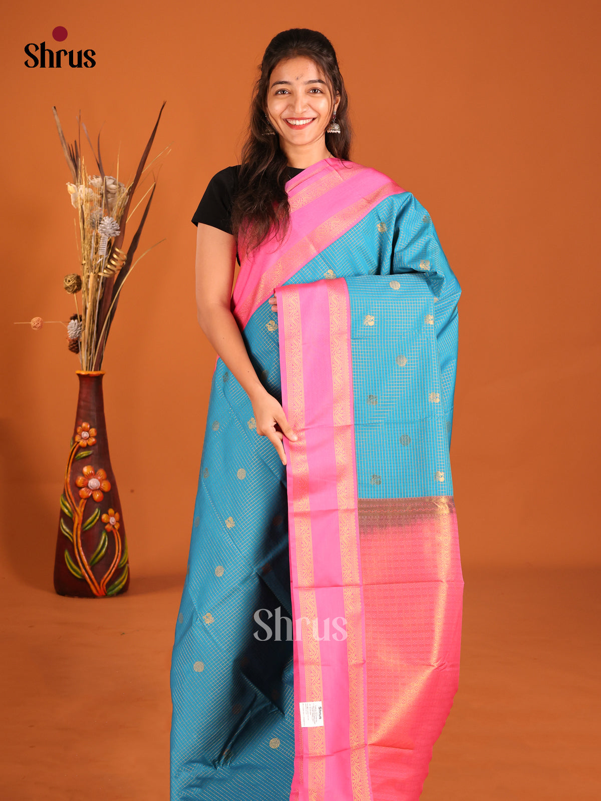DHS04273 - Semi Kanchipuram Saree - Shop on Shrus.com
