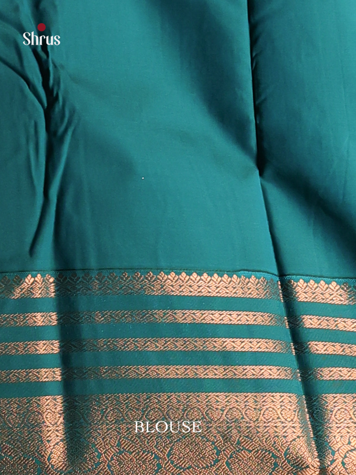 Navy Blue & Blue - Semi Kanchipuram Saree - Shop on Shrus.com