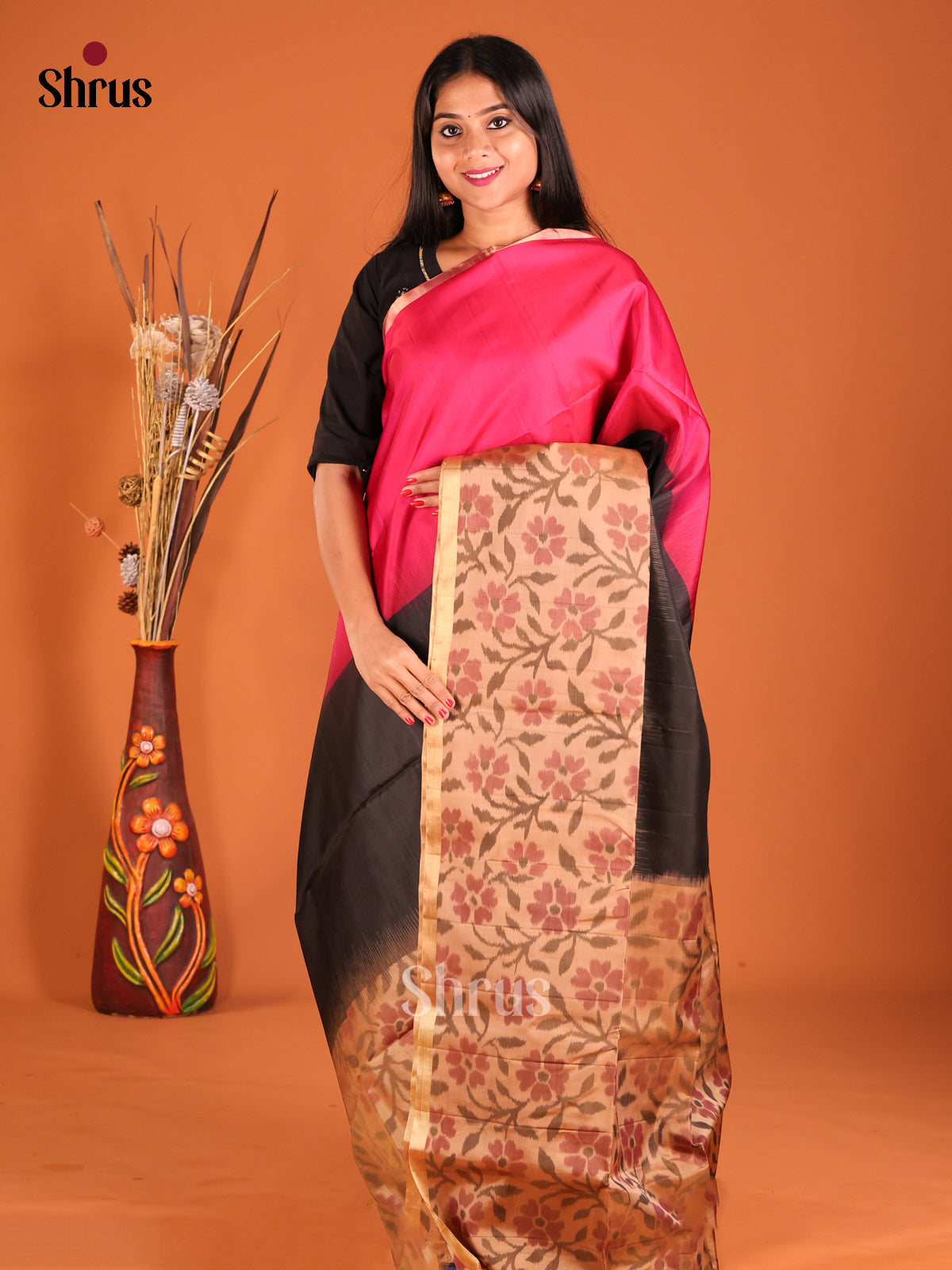DHS04337 - Soft Silk Saree - Shop on Shrus.com