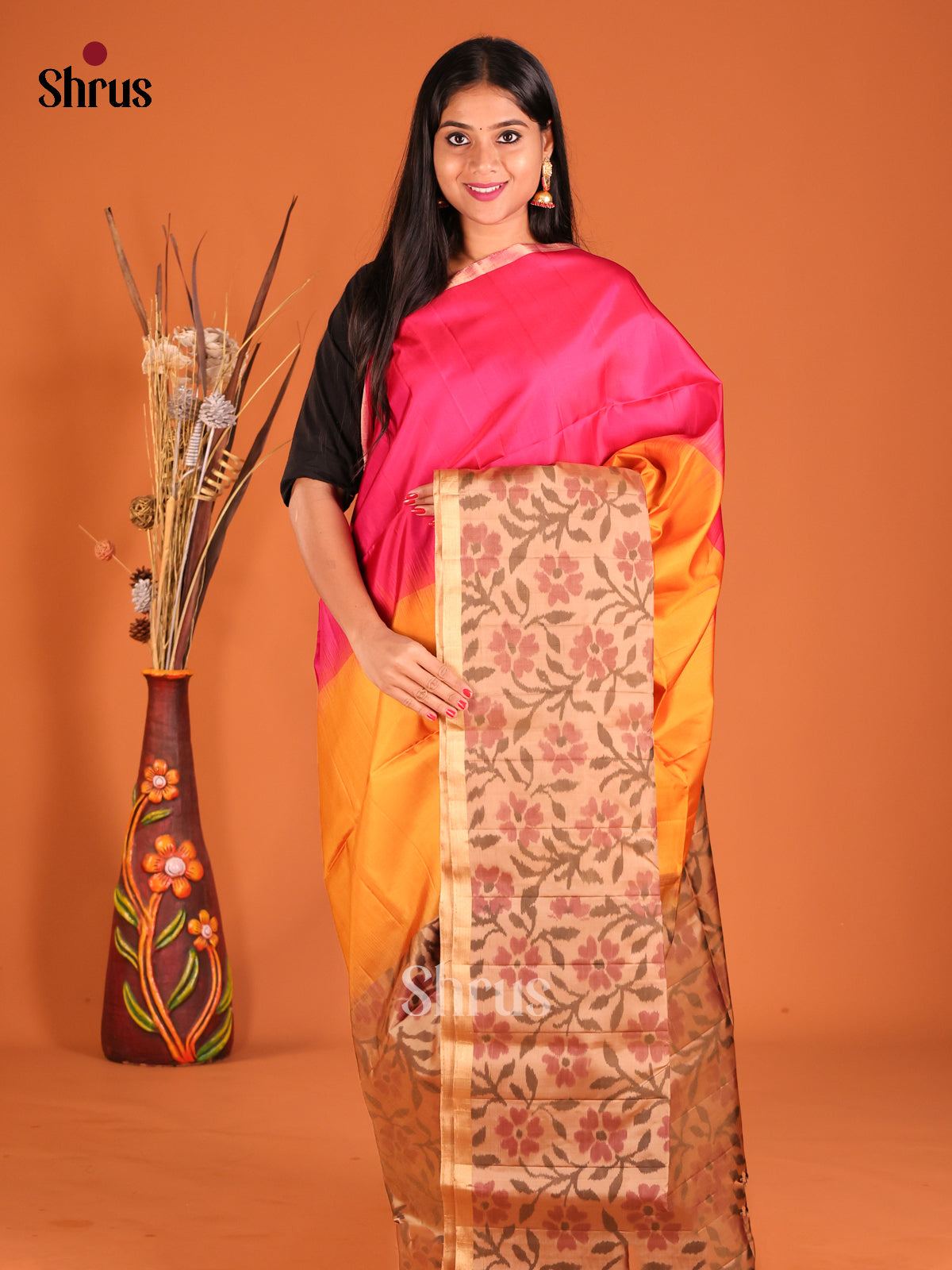 DHS04339 - Soft Silk Saree - Shop on Shrus.com