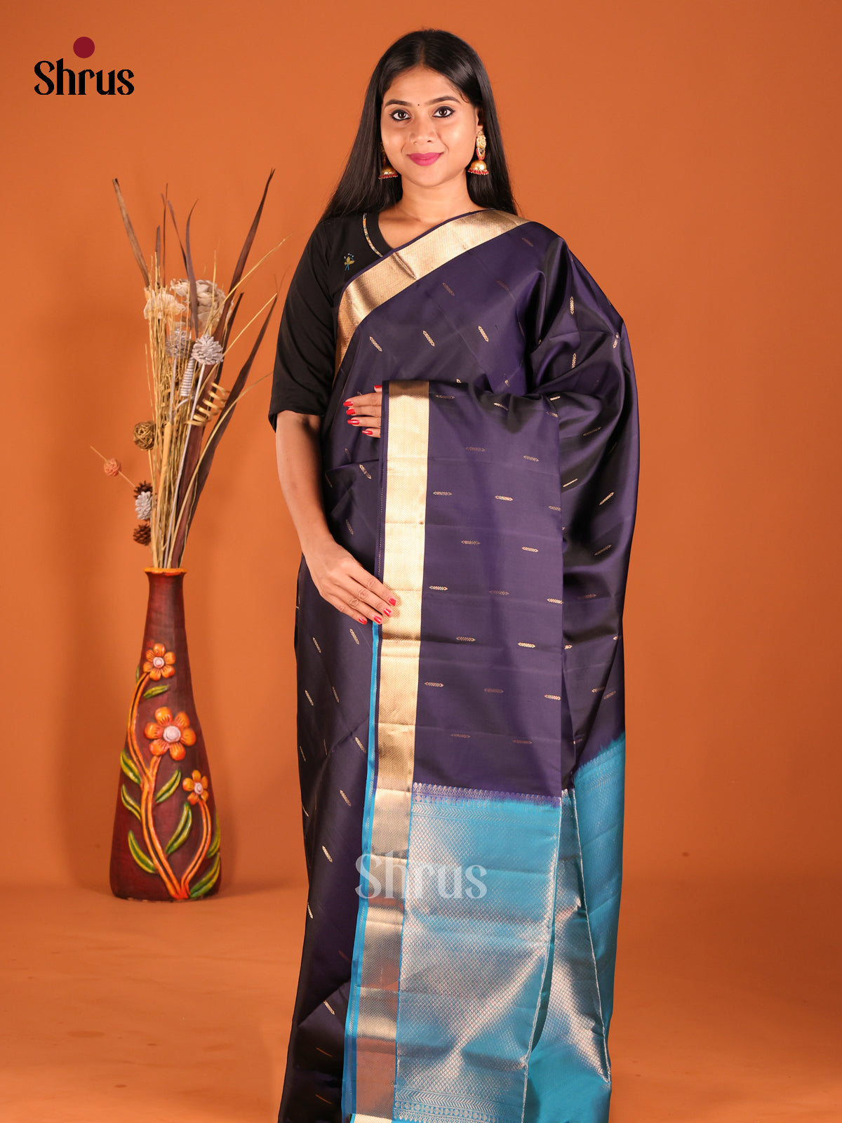 DHS04345 - Soft Silk Saree - Shop on Shrus.com