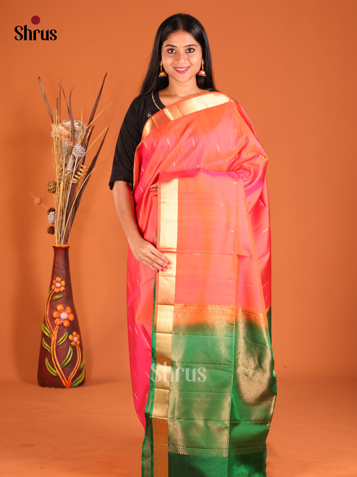 DHS04347 - Soft Silk Saree - Shop on Shrus.com