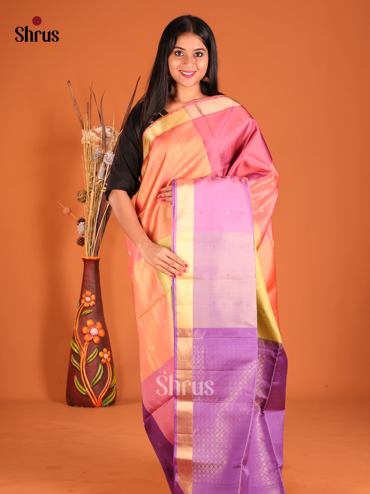 DHS04350 - Soft Silk Saree - Shop on Shrus.com