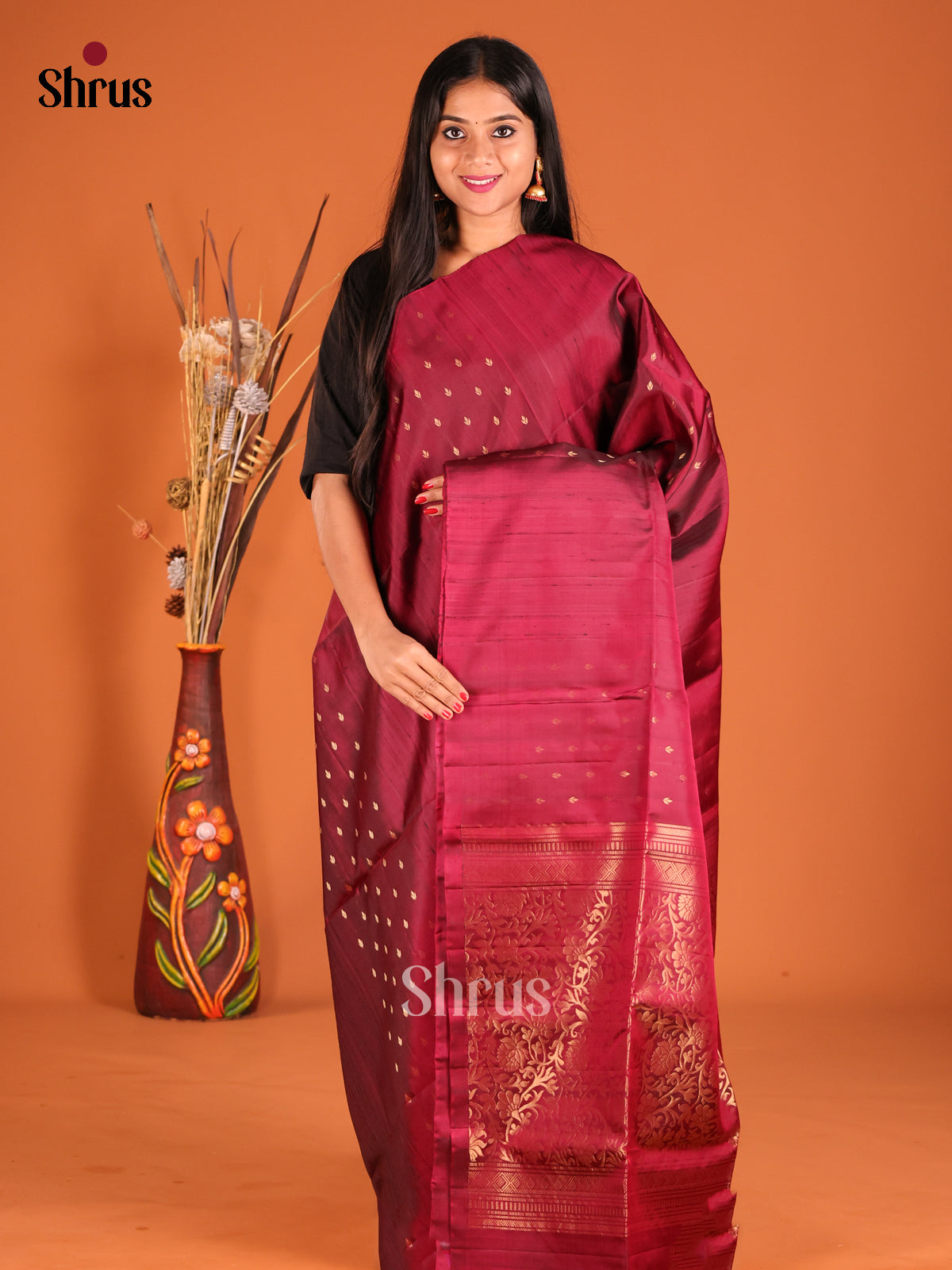 DHS04354 - Soft Silk Saree - Shop on Shrus.com