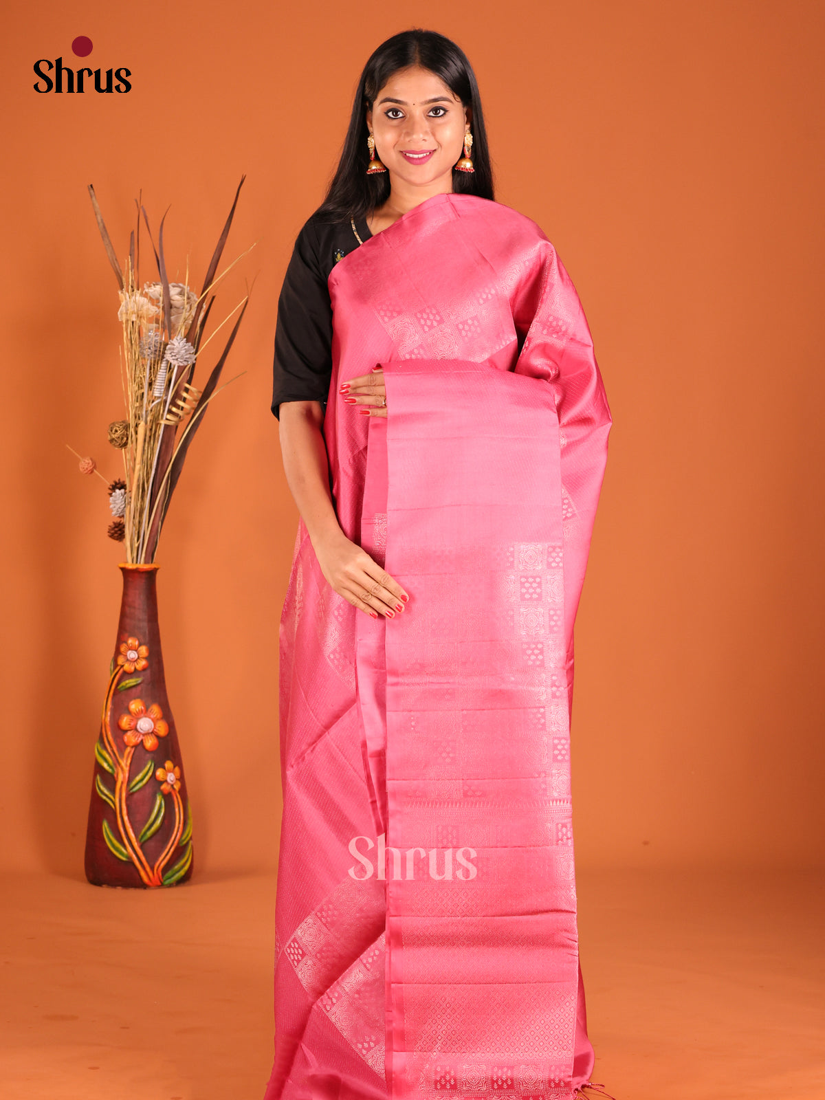 DHS04359 - Soft Silk Saree - Shop on Shrus.com
